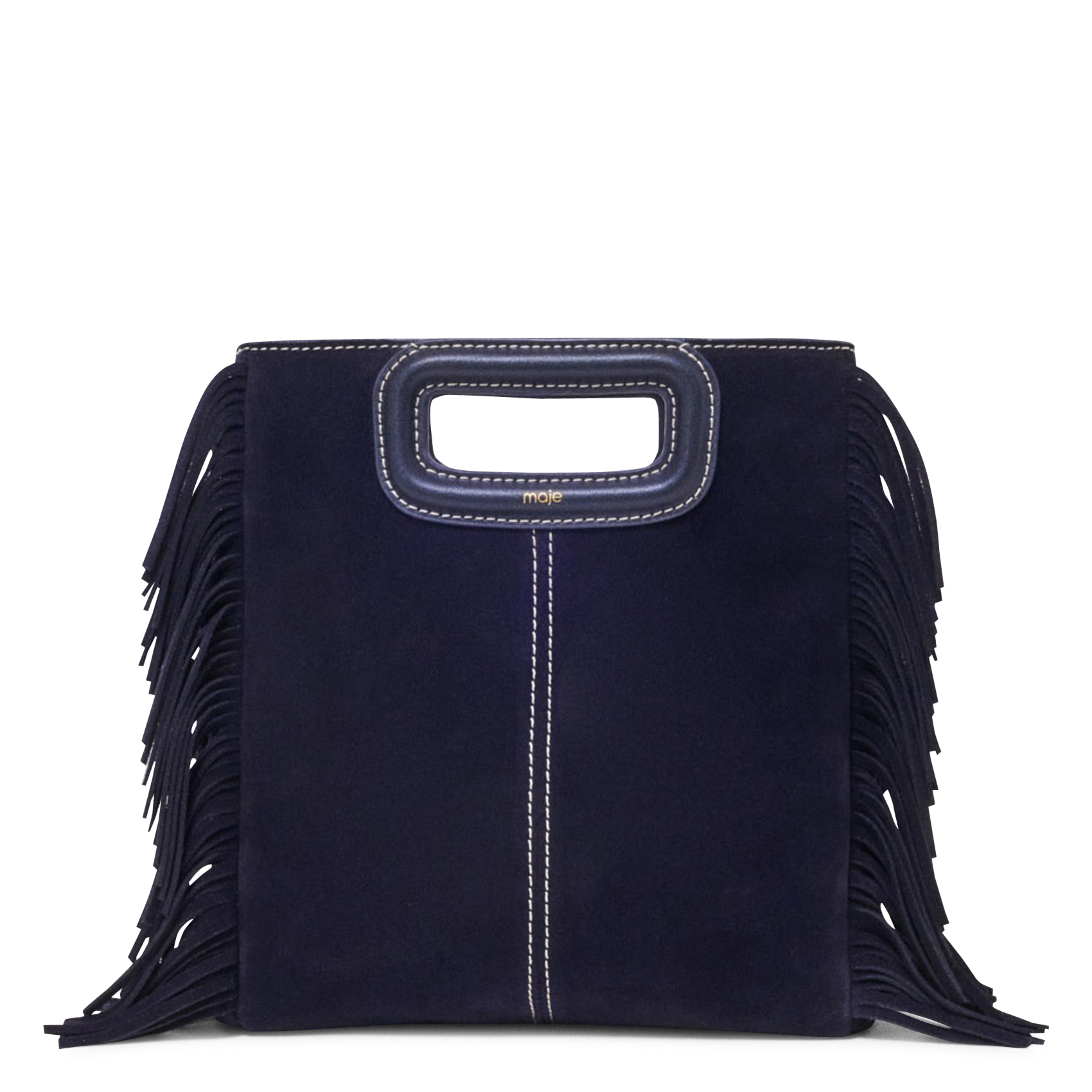 Sac bandoulière en cuir MAJE Bleu