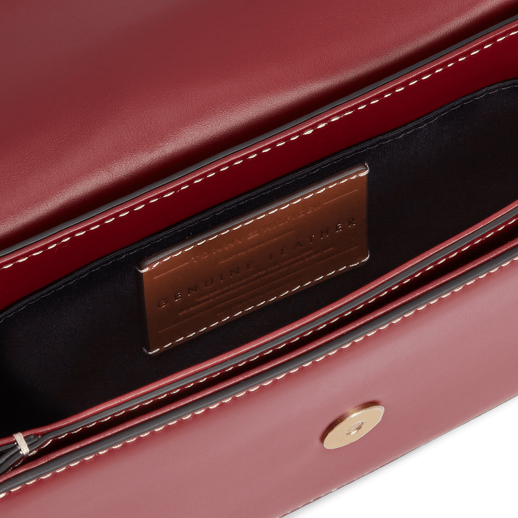 Sac bandoulière en cuir TOMMY HILFIGER Prune