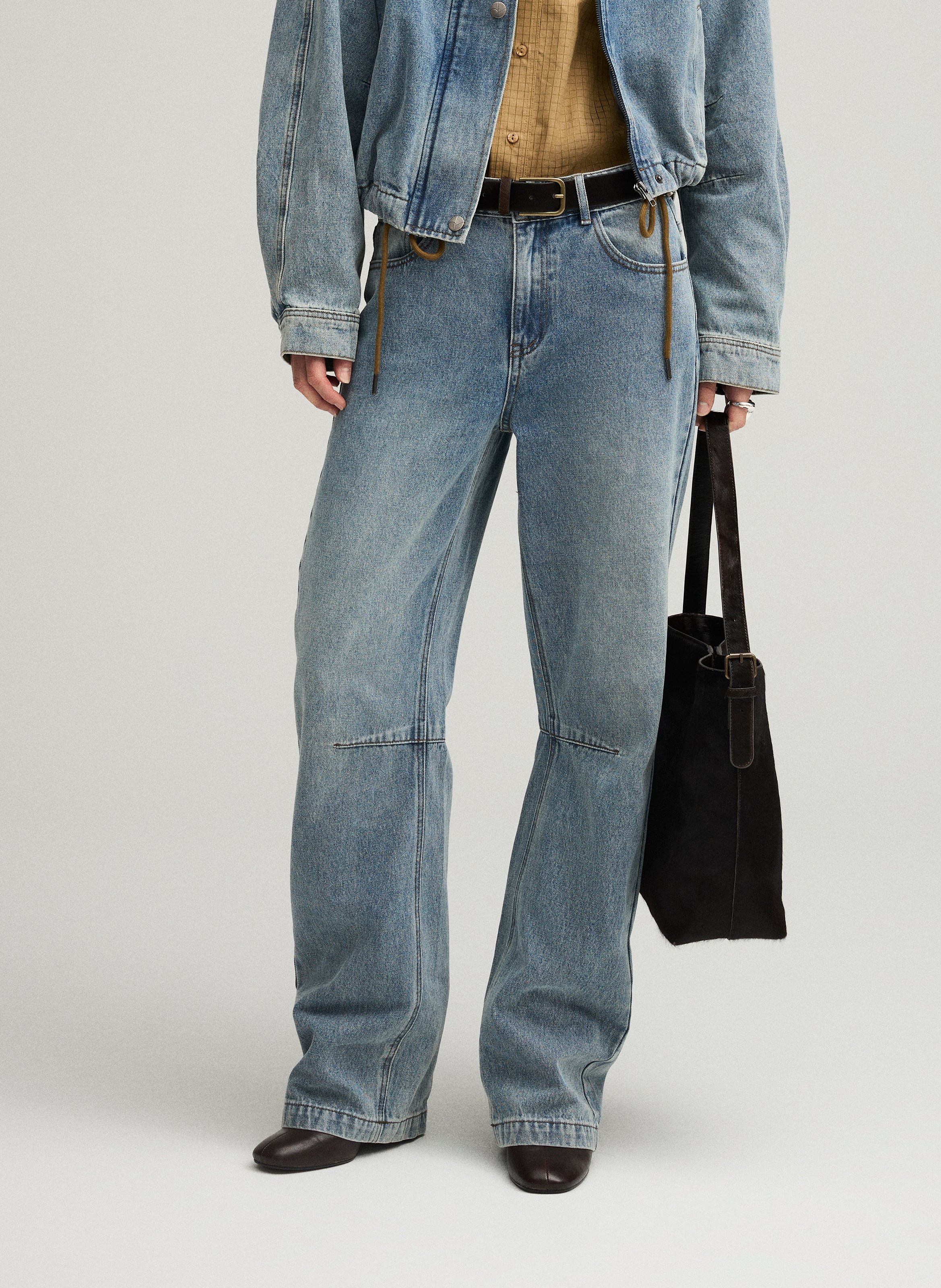 Wide-leg jeans in blended cotton and recycled cotton ROUGE EDIT Blue