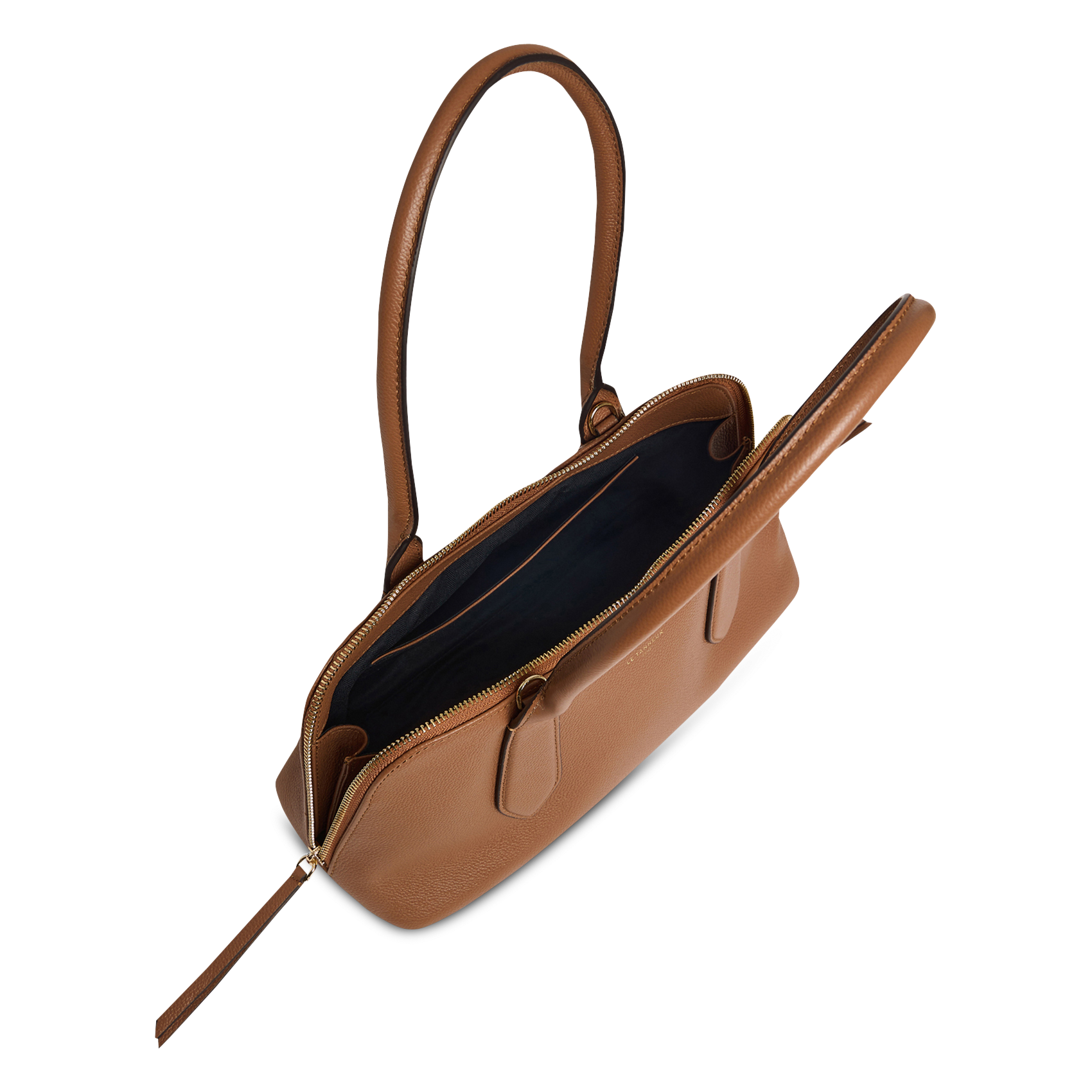 Cylindrical leather shoulder bag LE TANNEUR Brown
