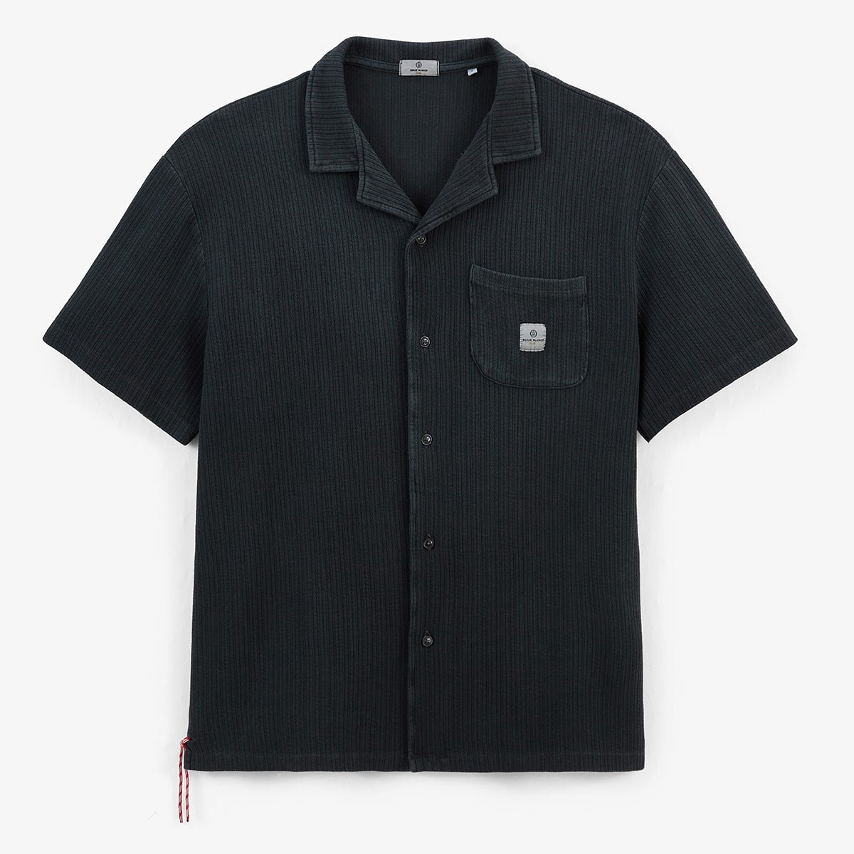 Short-sleeved jacquard cotton shirt SERGE BLANCO Grey