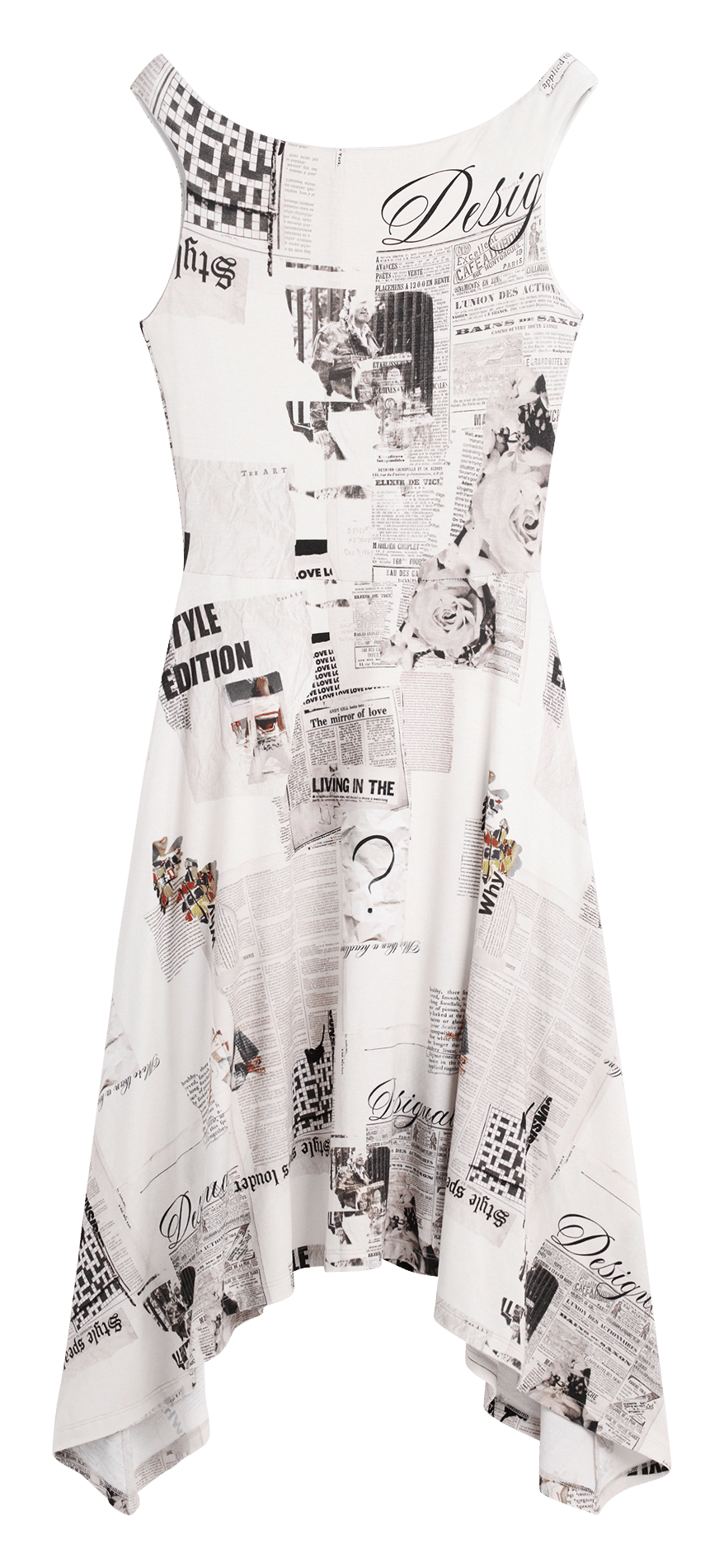 Robe midi col rond imprimée DESIGUAL Blanc