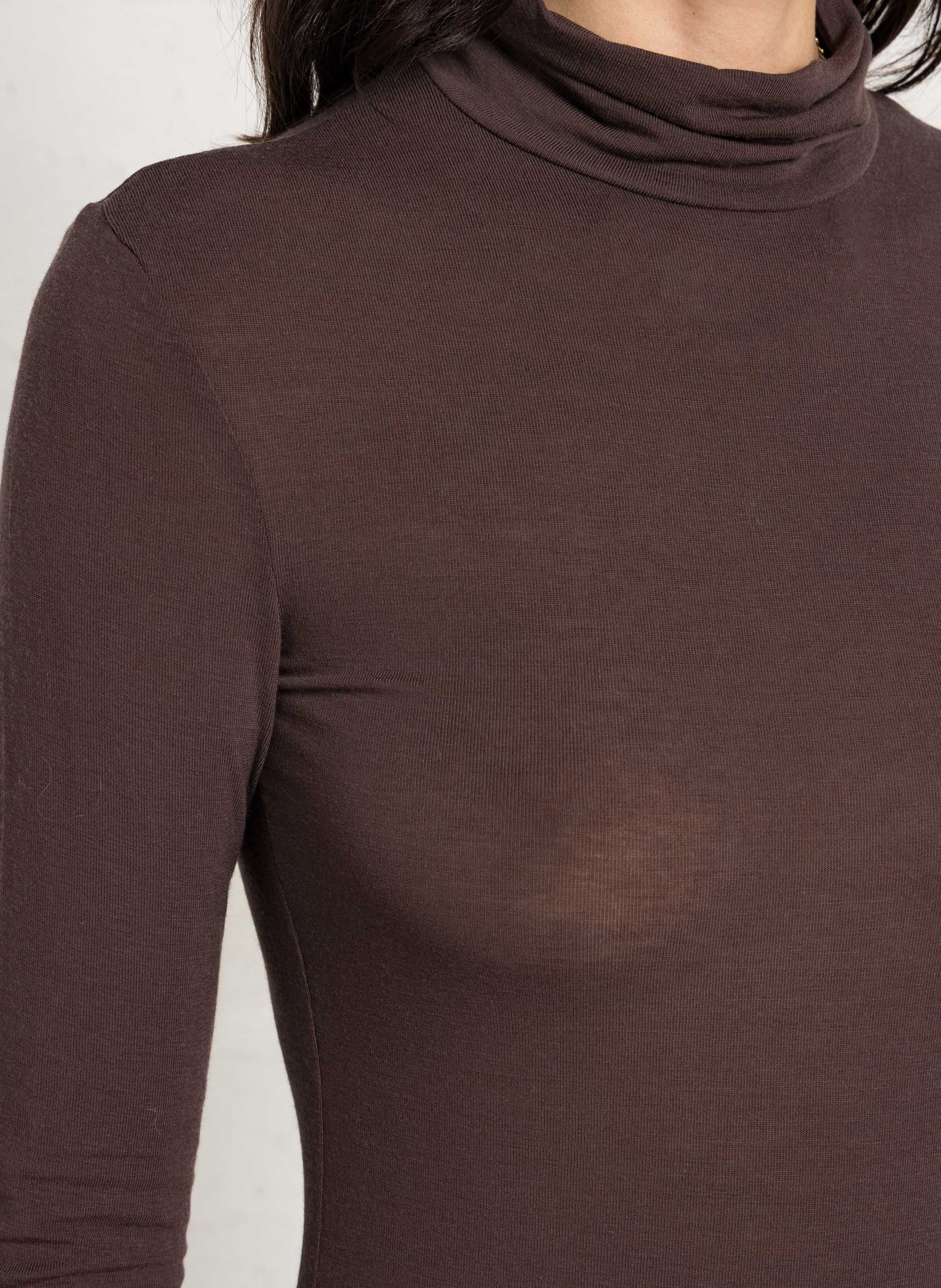 Tee-shirt col montant droit IMPERIAL Marron