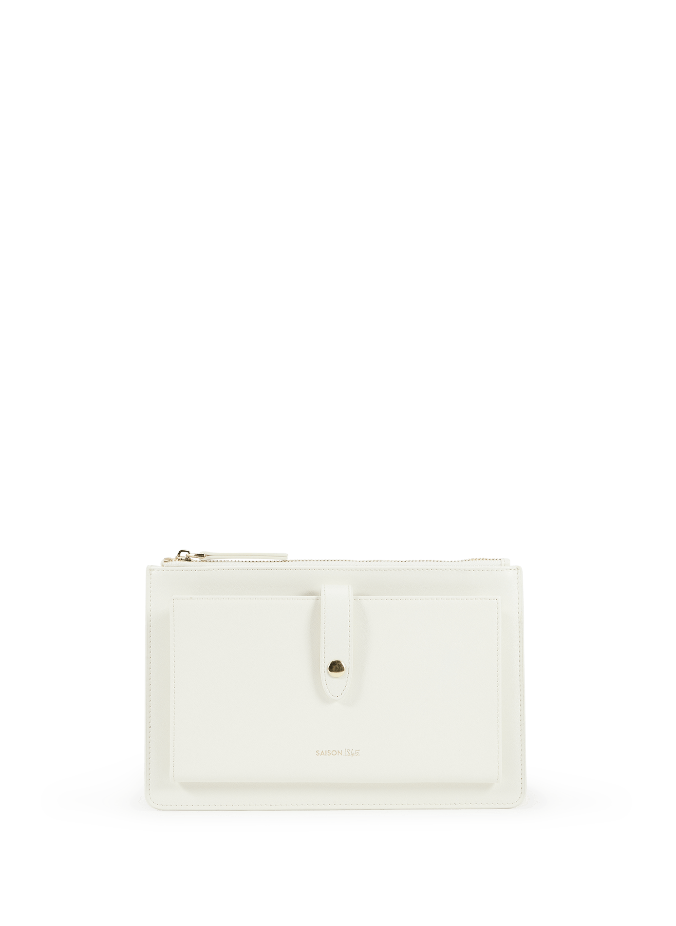 Leather clutch bag SAISON 1865 Beige