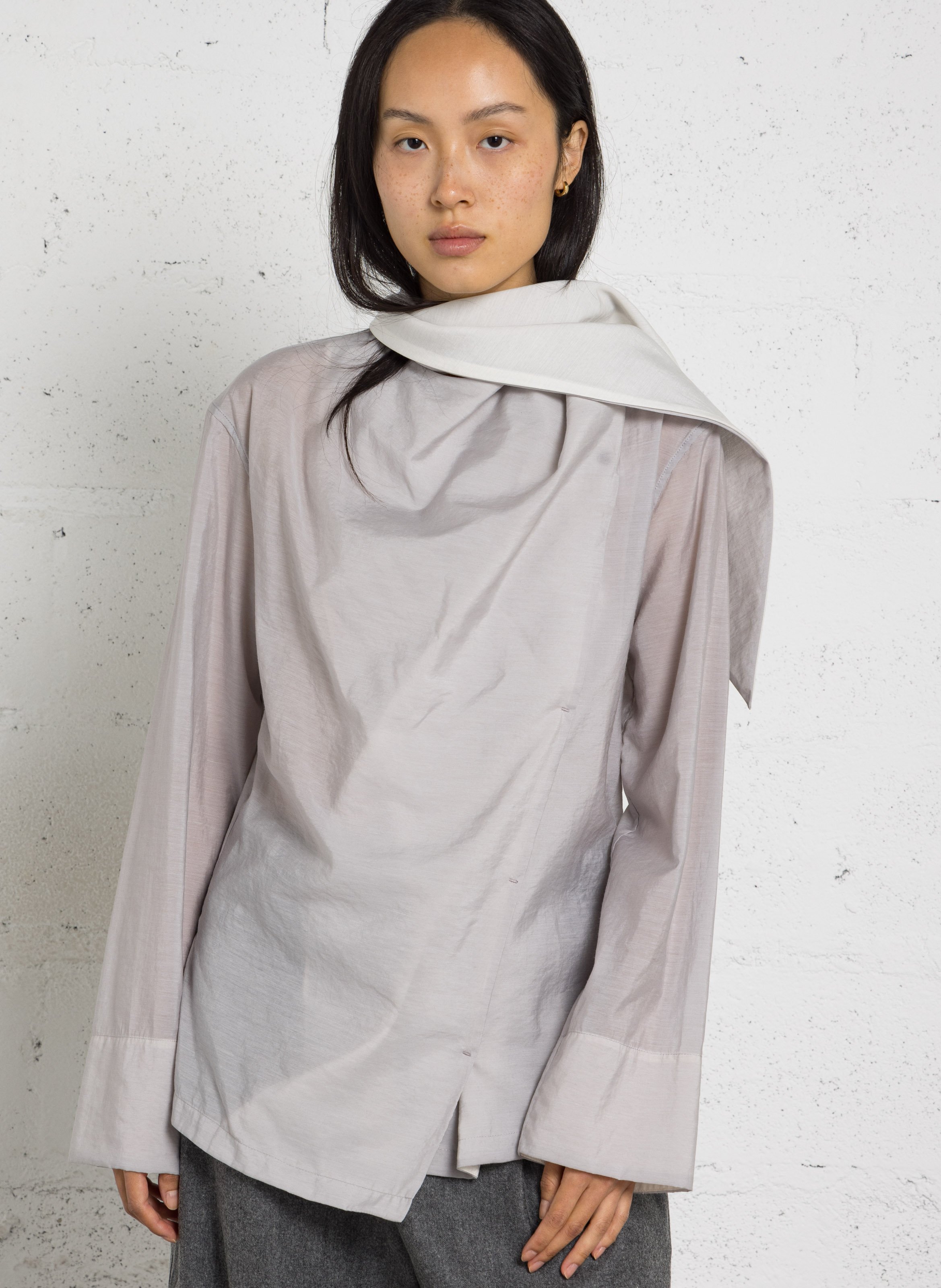 Long-sleeve high neck blouse SOEUR Grey