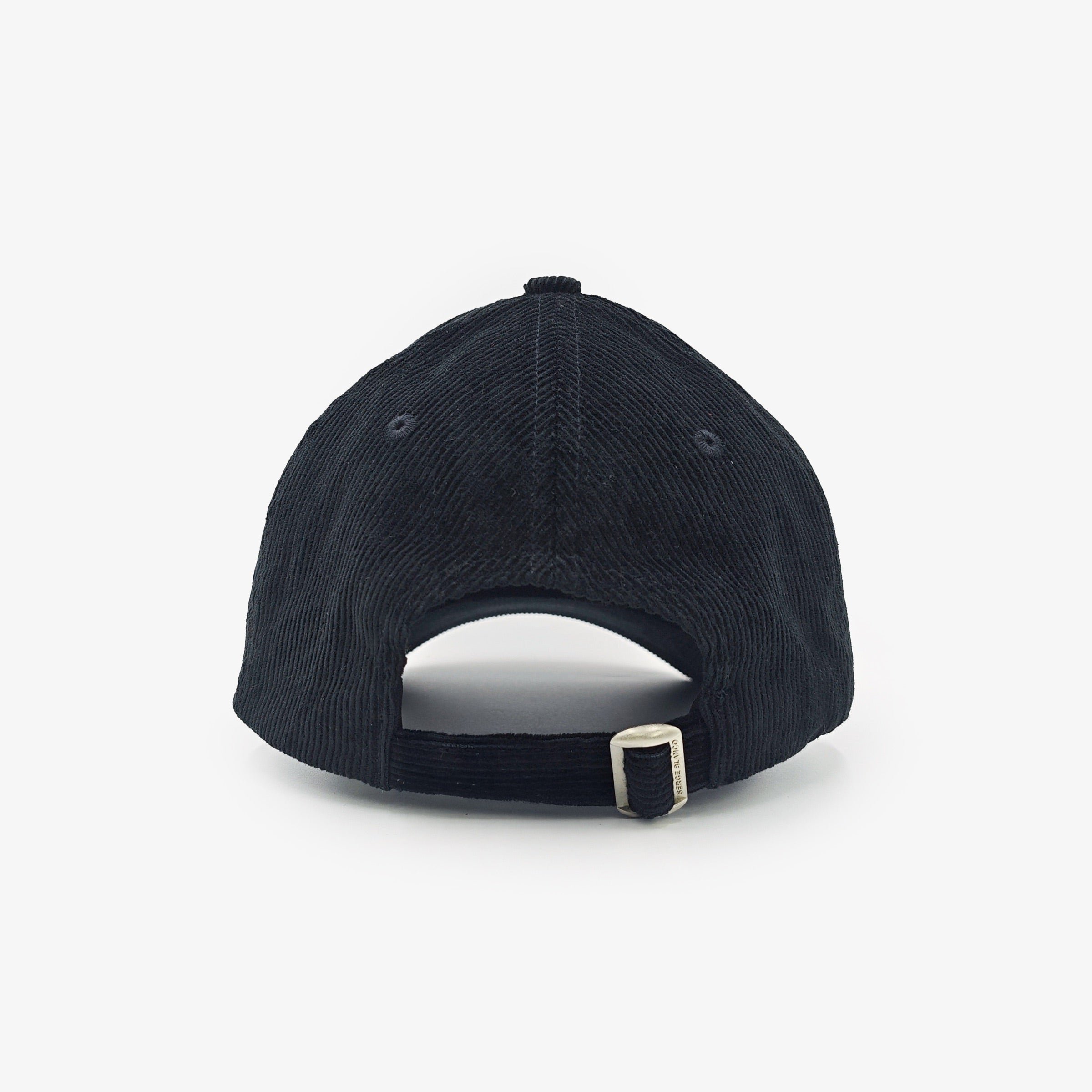 Black corduroy logo badge cap SERGE BLANCO Black