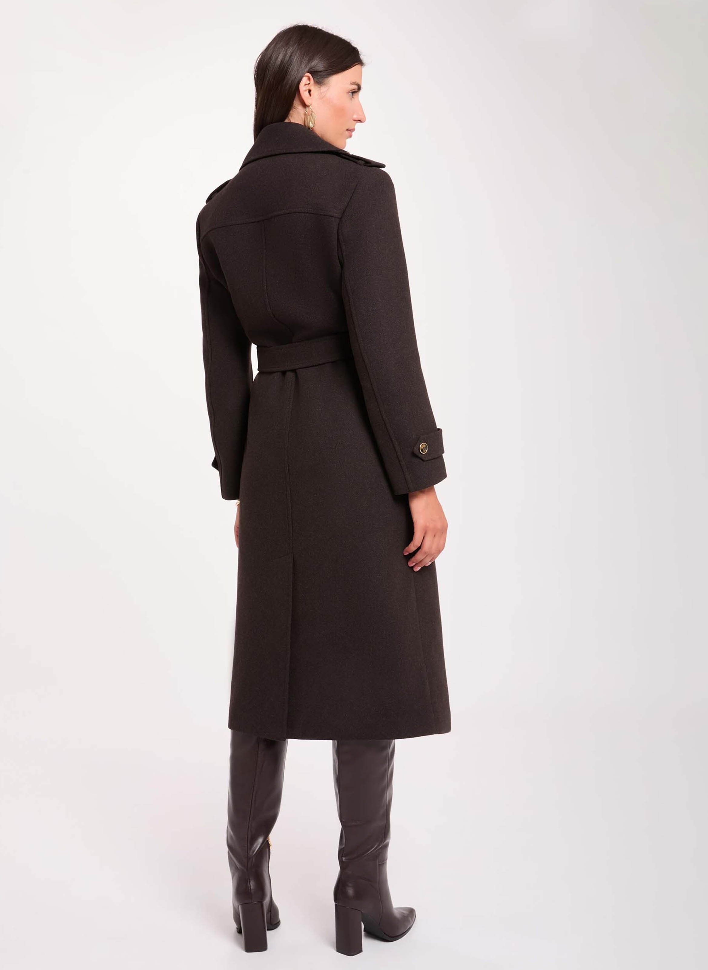 Manteau long ceinturé  MORGAN Marron
