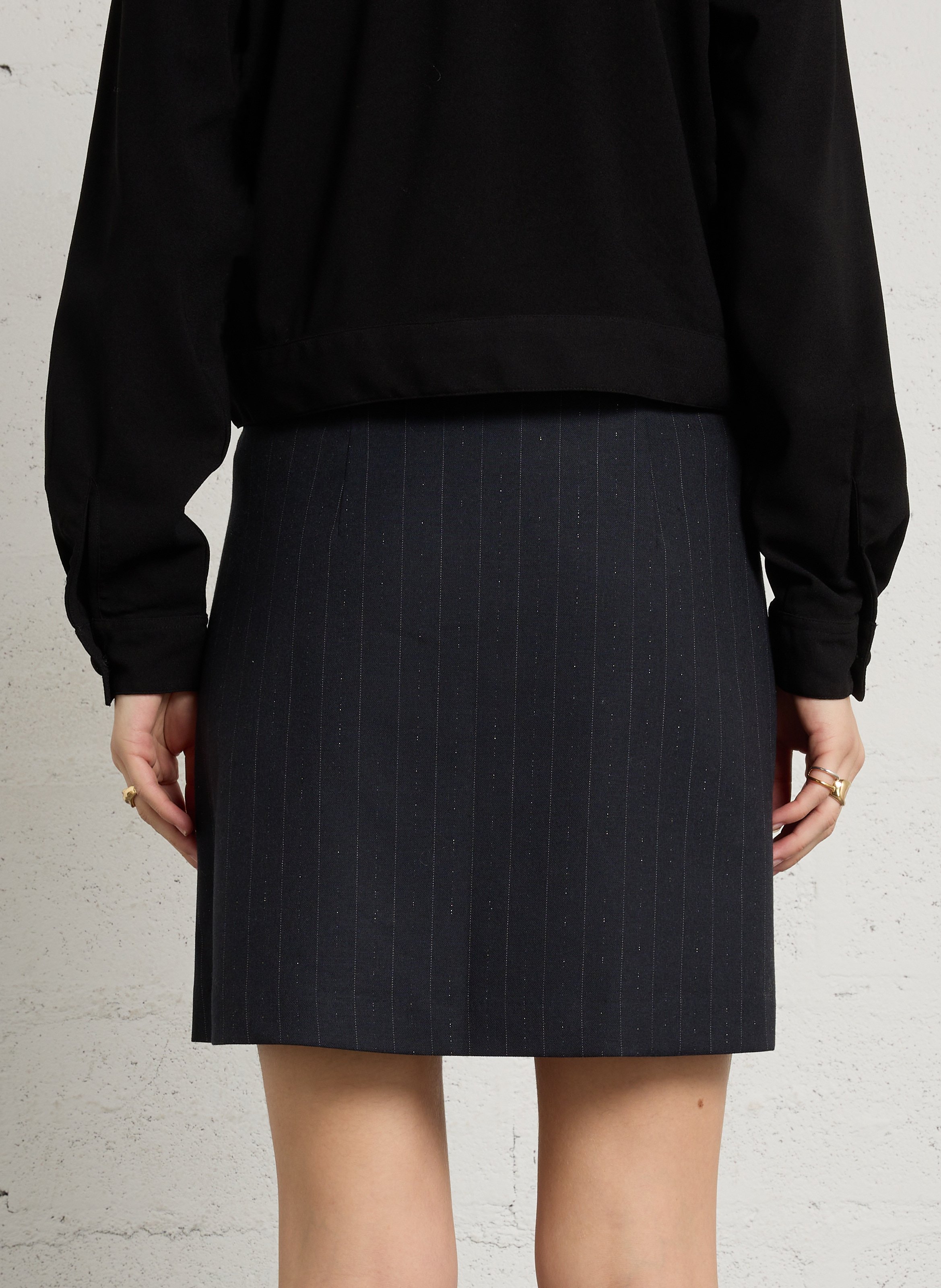 Striped short skirt IKKS Blue