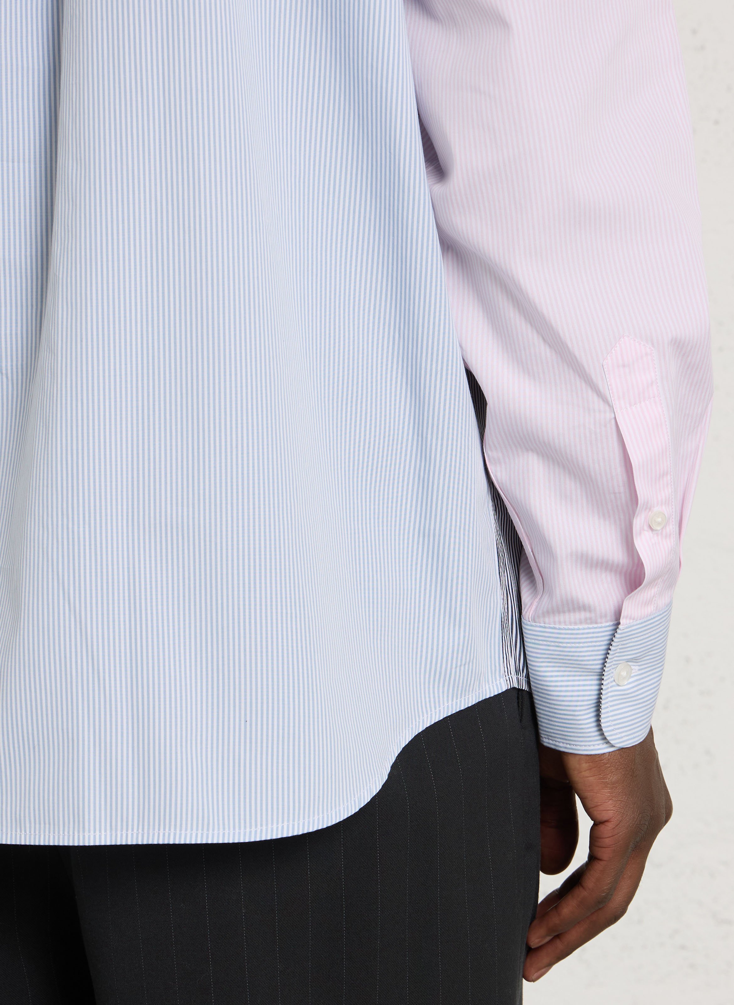 Gerade geschnittenes Hemd mit Button-down-Kragen aus gestreifter Baumwolle EDEN PARK Blau
