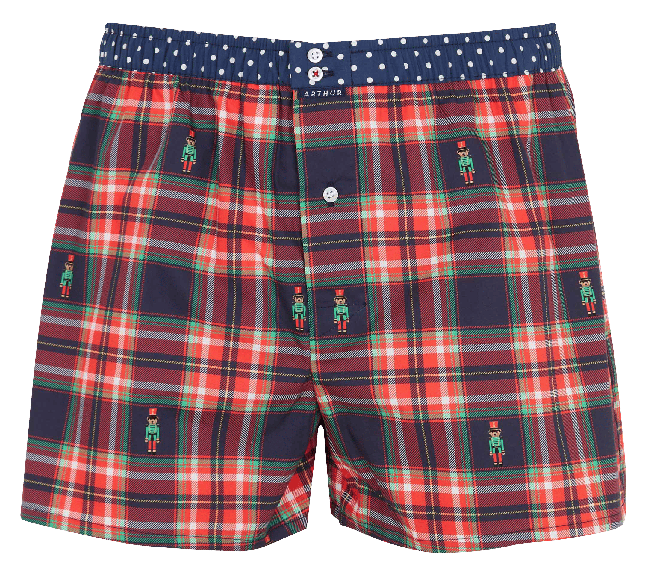 Checked cotton boxer shorts ARTHUR Red