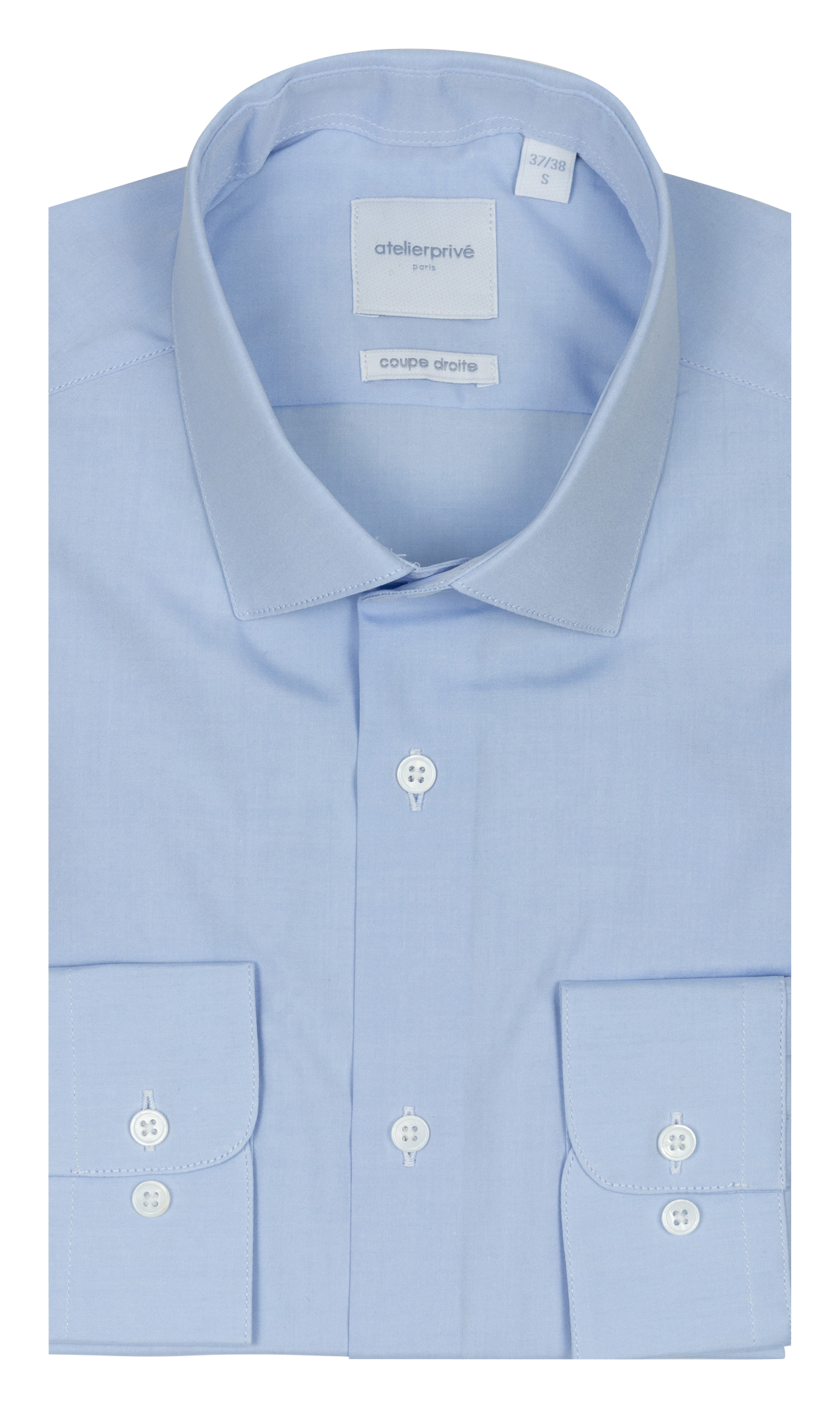 Regular-fit cotton shirt with classic collar ATELIER PRIVE Blue