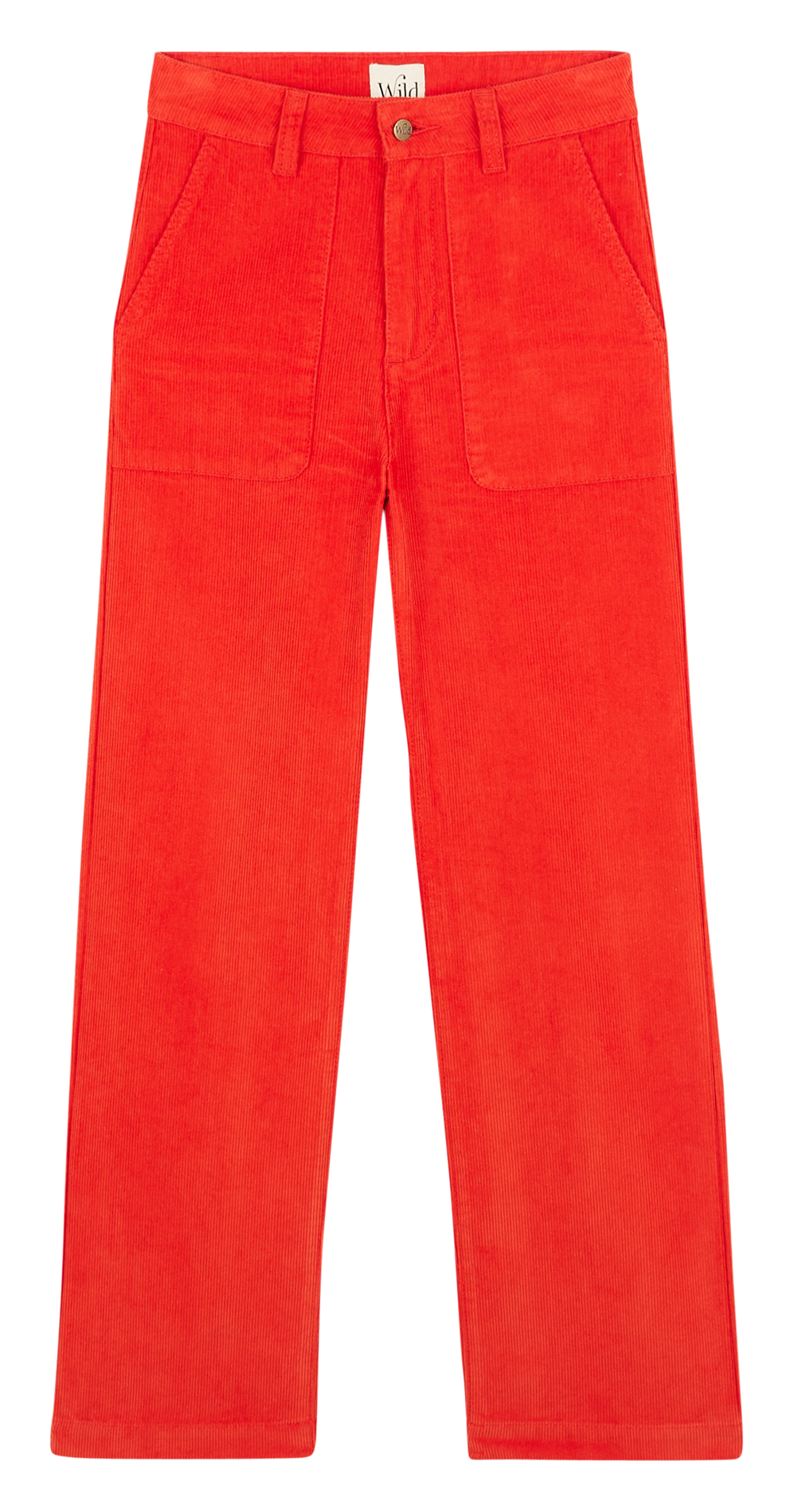 Straight-leg cotton corduroy pants WILD Red