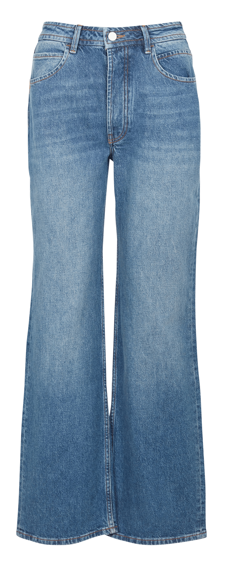 Weite High Waist Jeans aus Baumwoll-Mix Bleached JeansREIKO