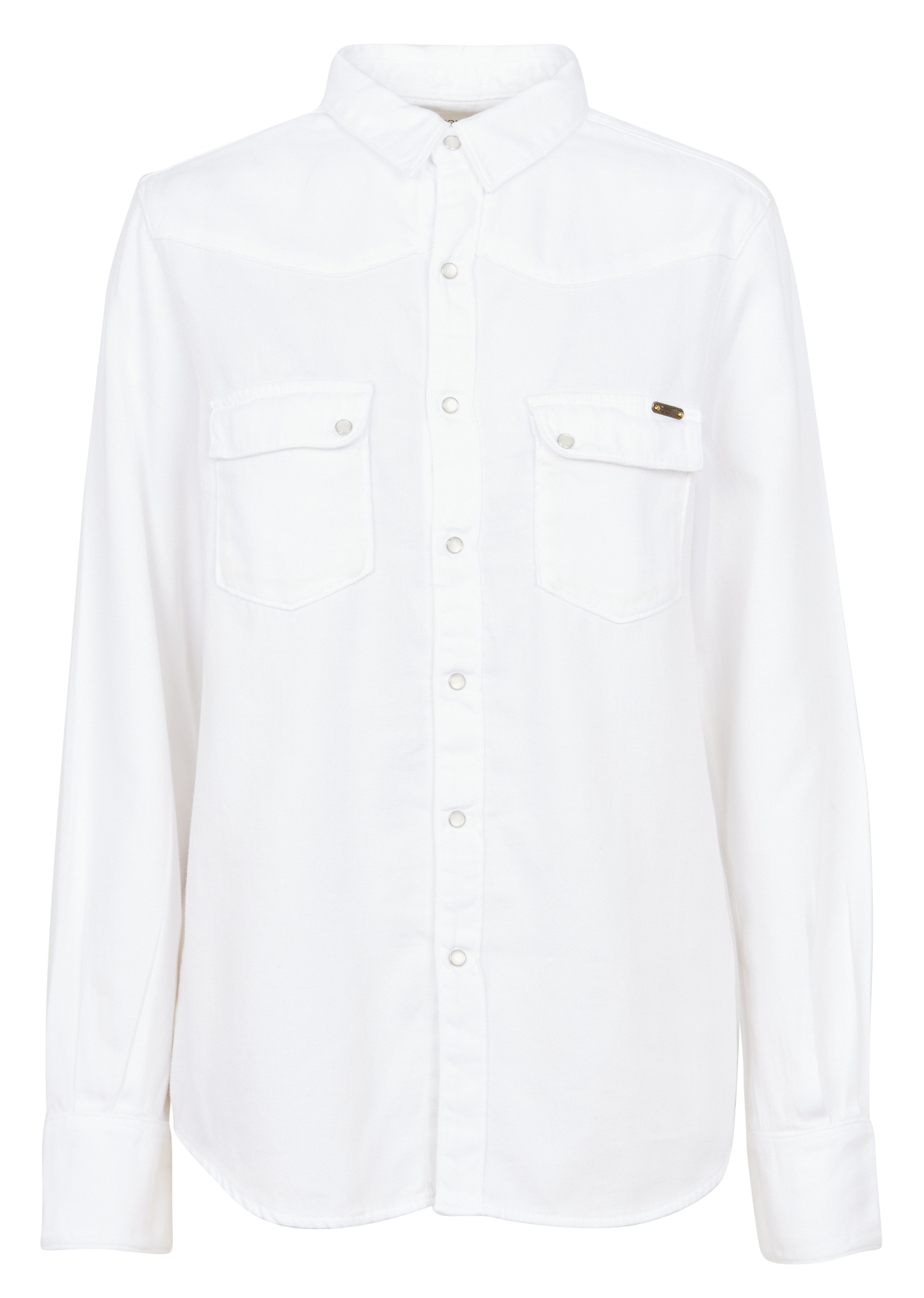 Cotton shirt with classic collar  White