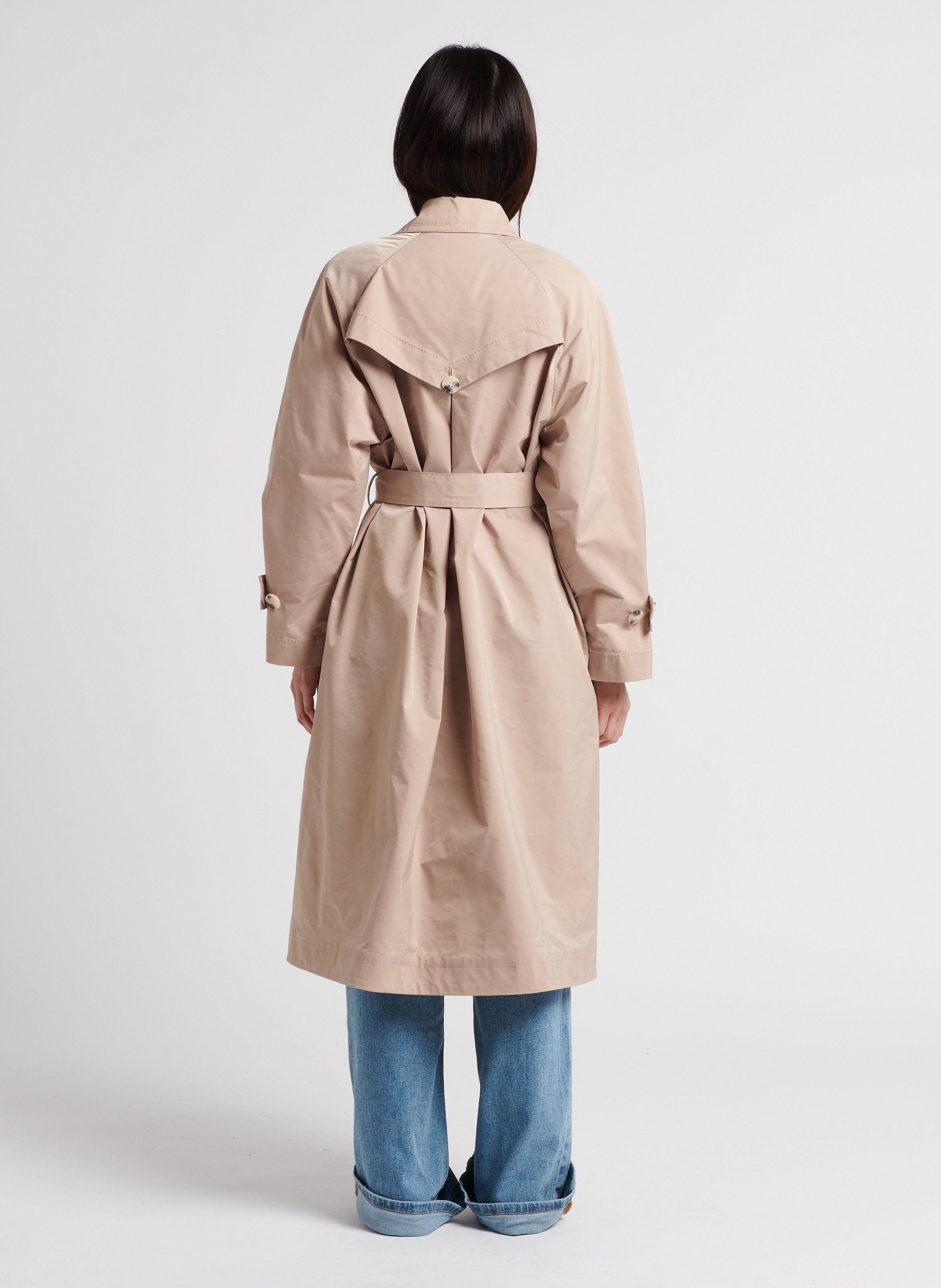 Trench imperméable ceinturée à col tailleur MAX&Co. Beige