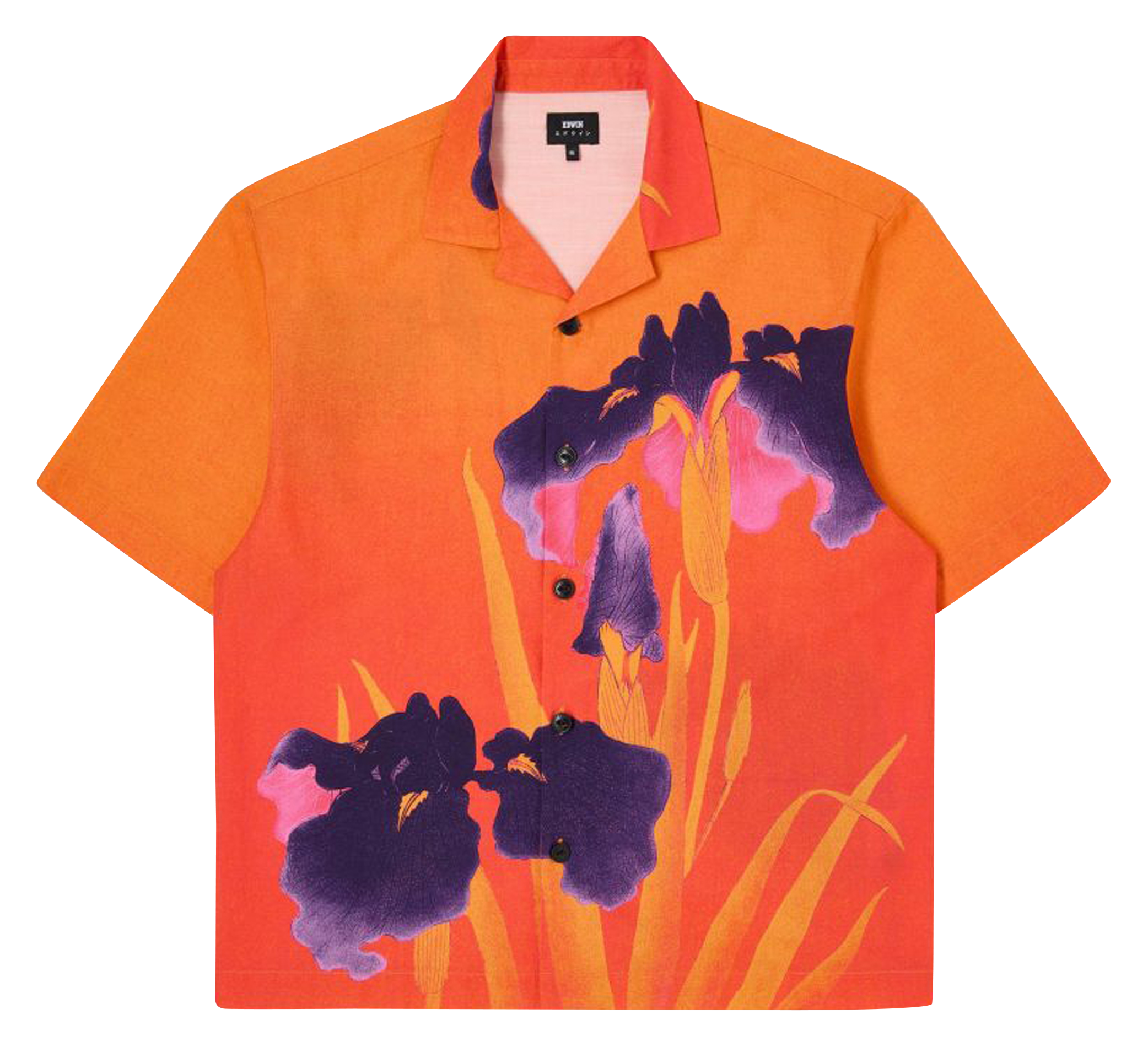 Printed cotton shirt with classic collar Multicolored