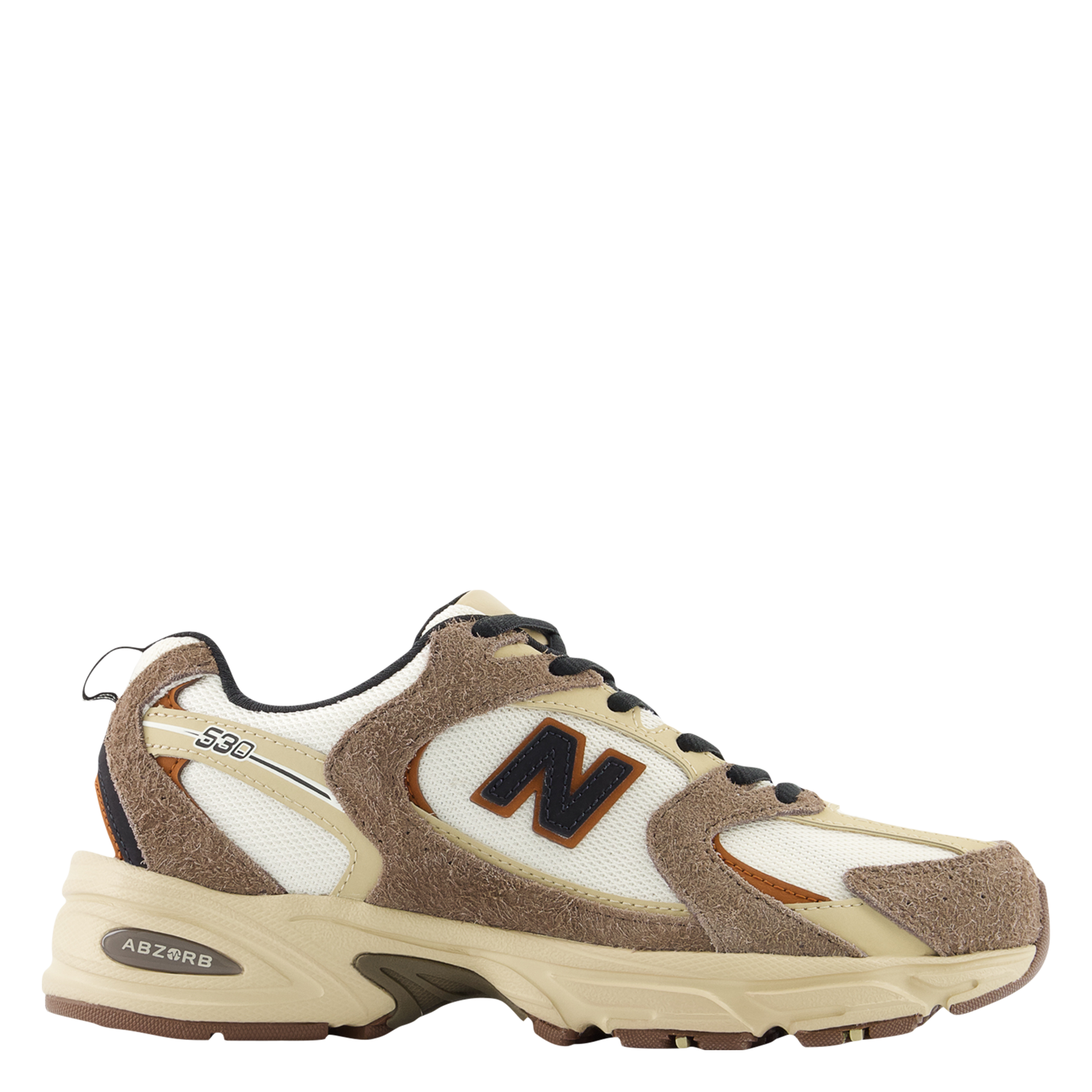 Baskets basse en cuir mélangé NEW BALANCE Marron