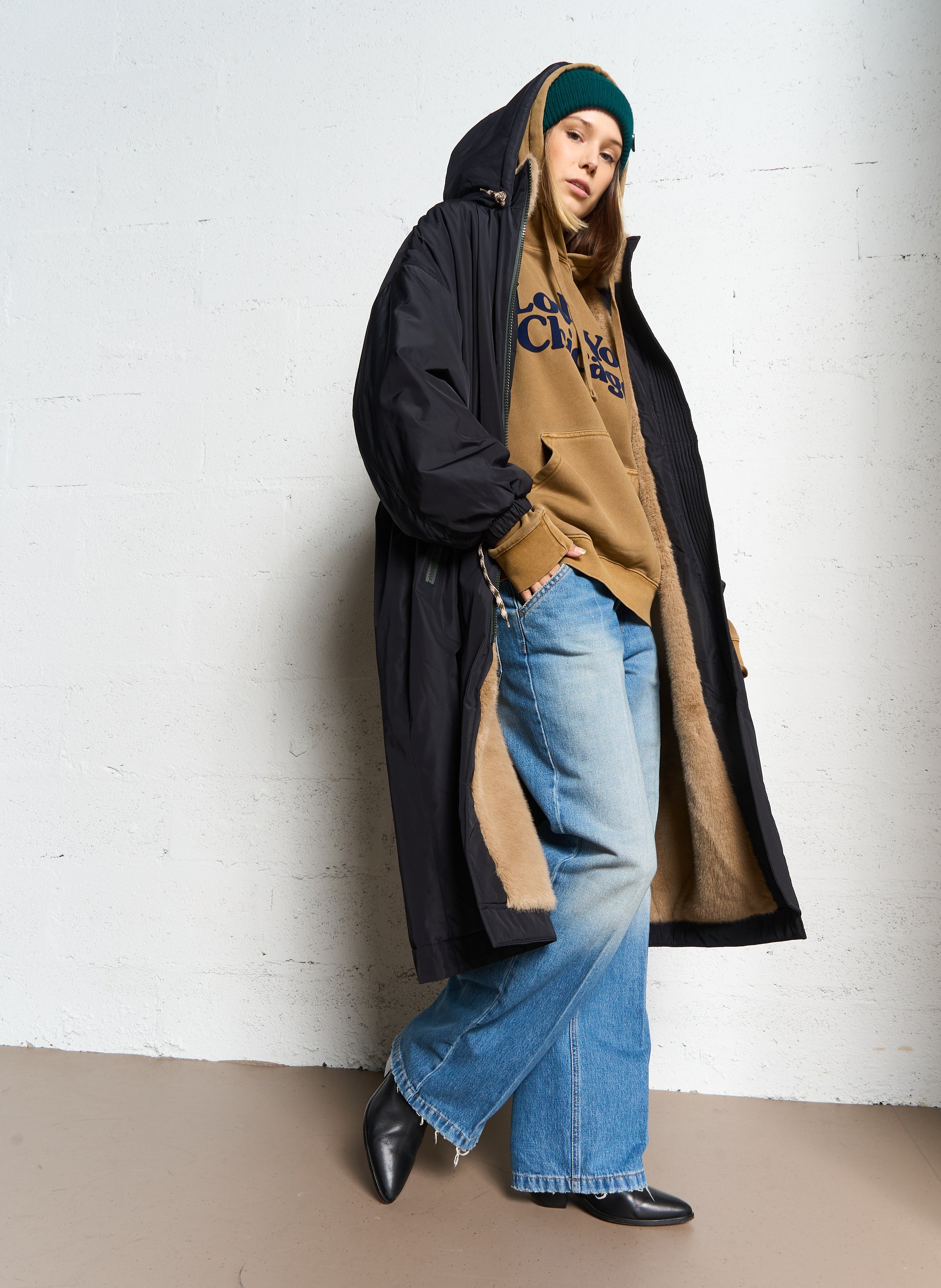 Manteau col montant BELLEROSE Bleu