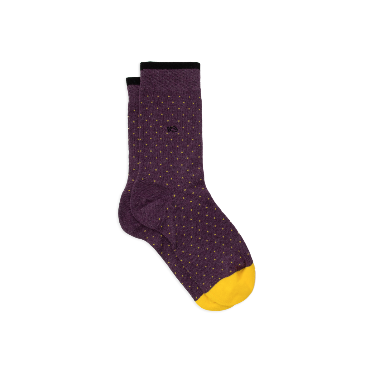 Combed cotton socks with polka dots BILLYBELT Purple