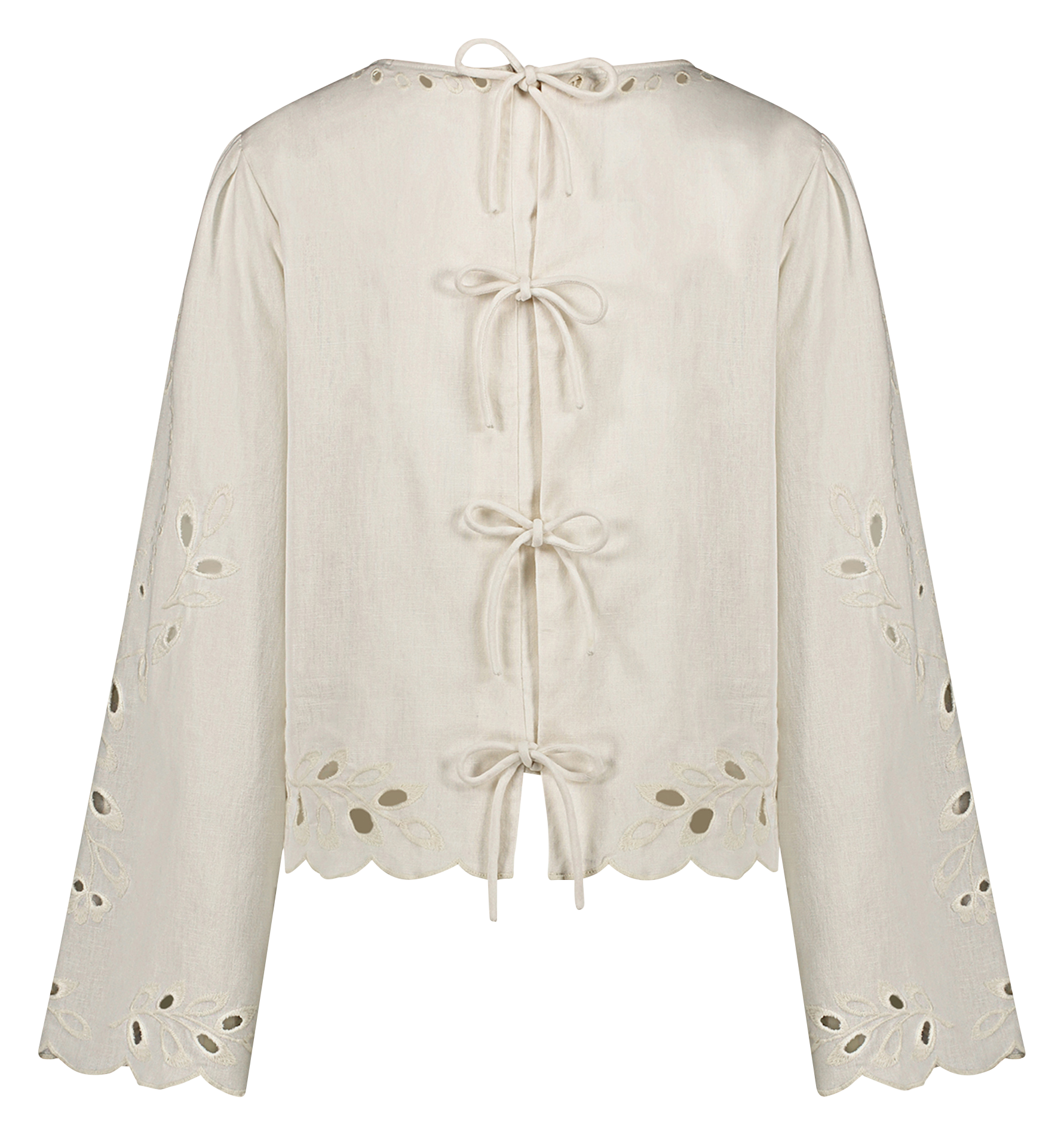 Straight blouse in embroidered blended organic cotton FABIENNE CHAPOT White