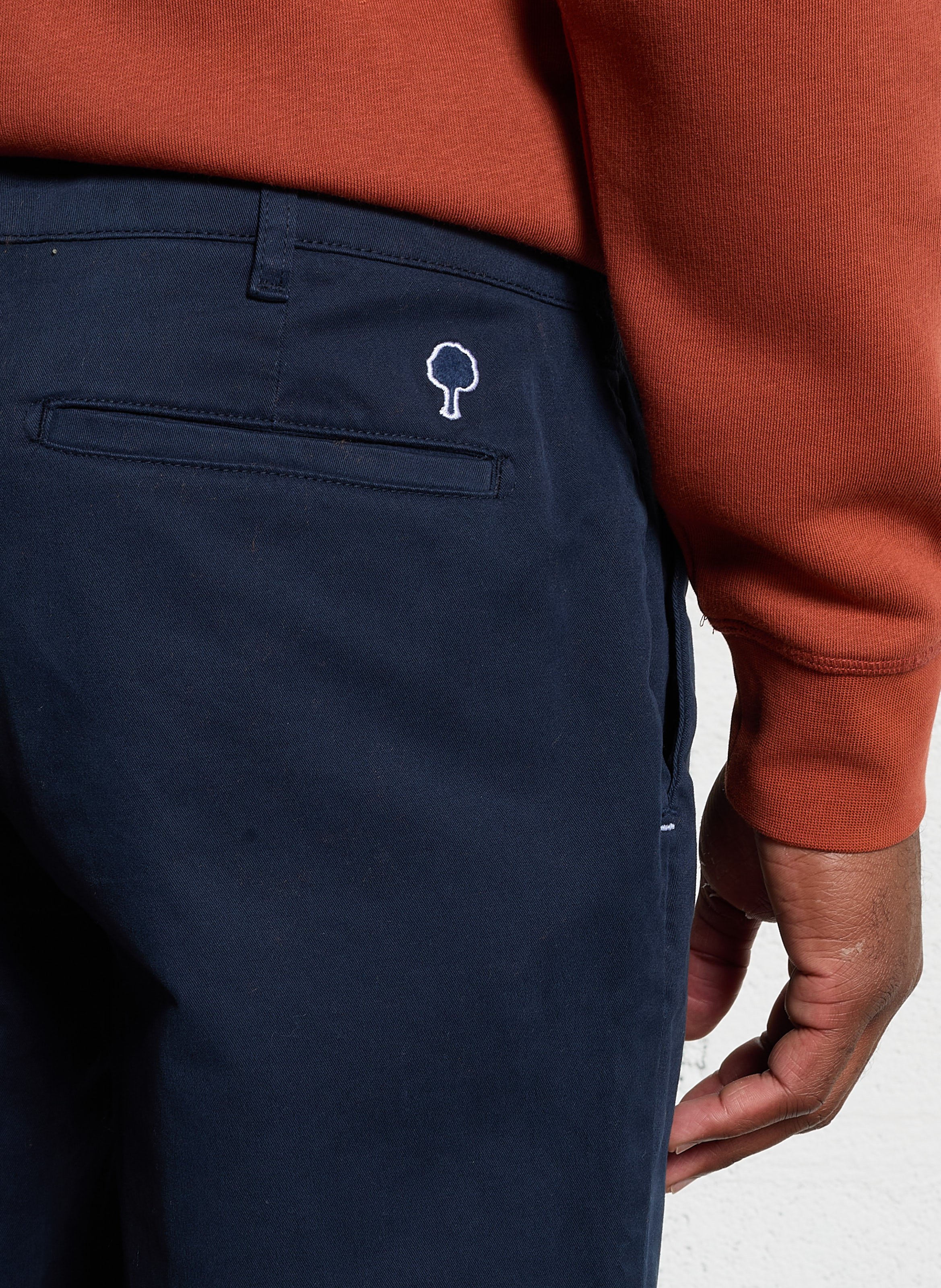 Gerade geschnittene Hose aus Bio-Baumwoll-Mix FAGUO Blau