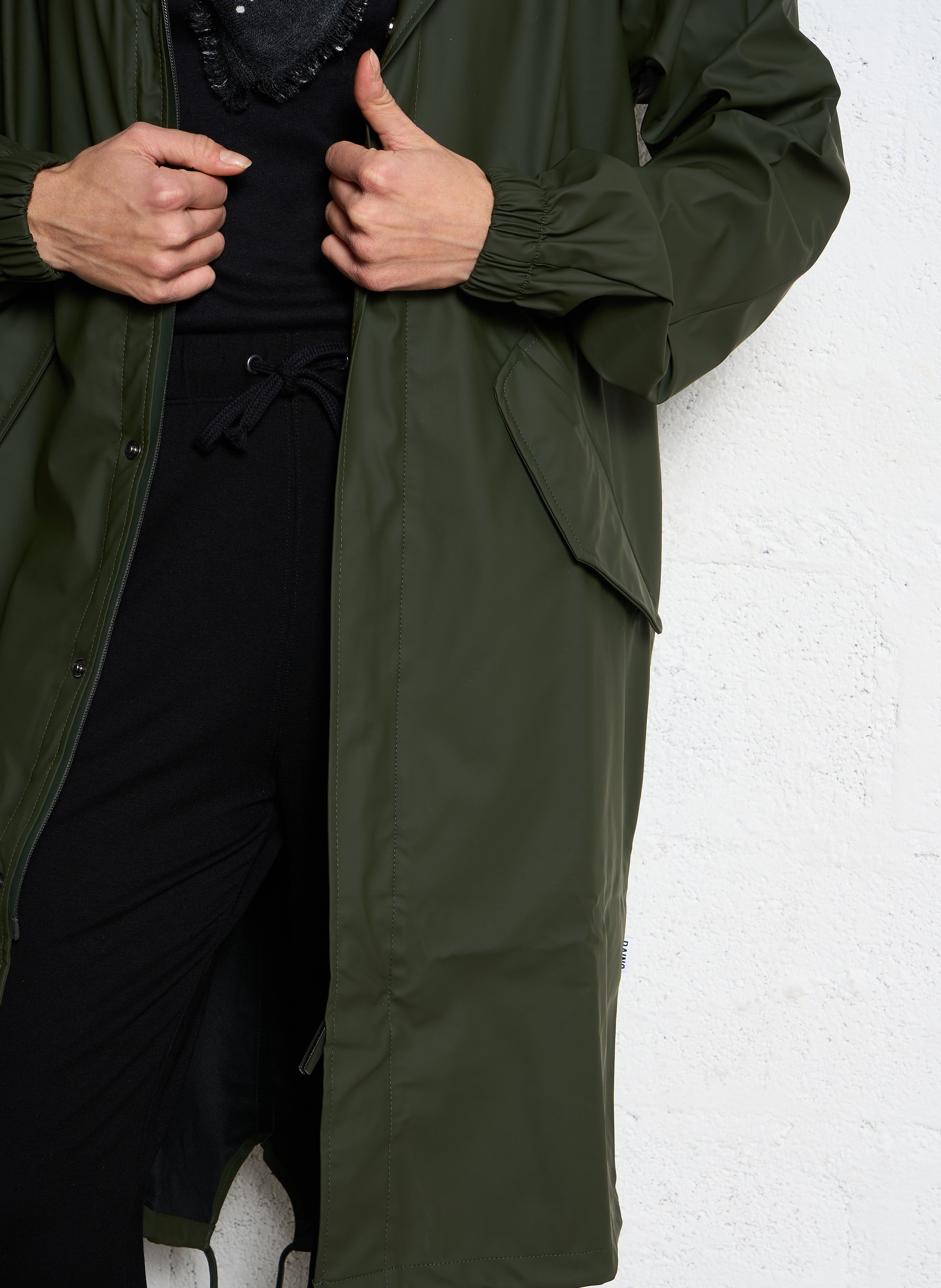 Waterproof hooded parka RAINS Green