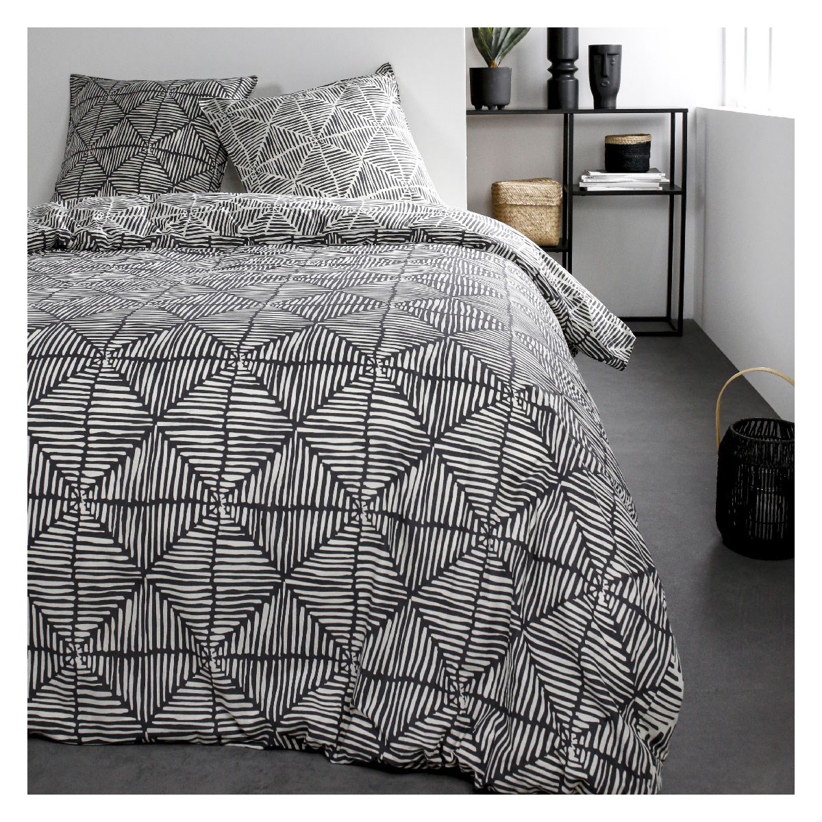 Printed cotton bedding set TODAY LINGE DE MAISON White