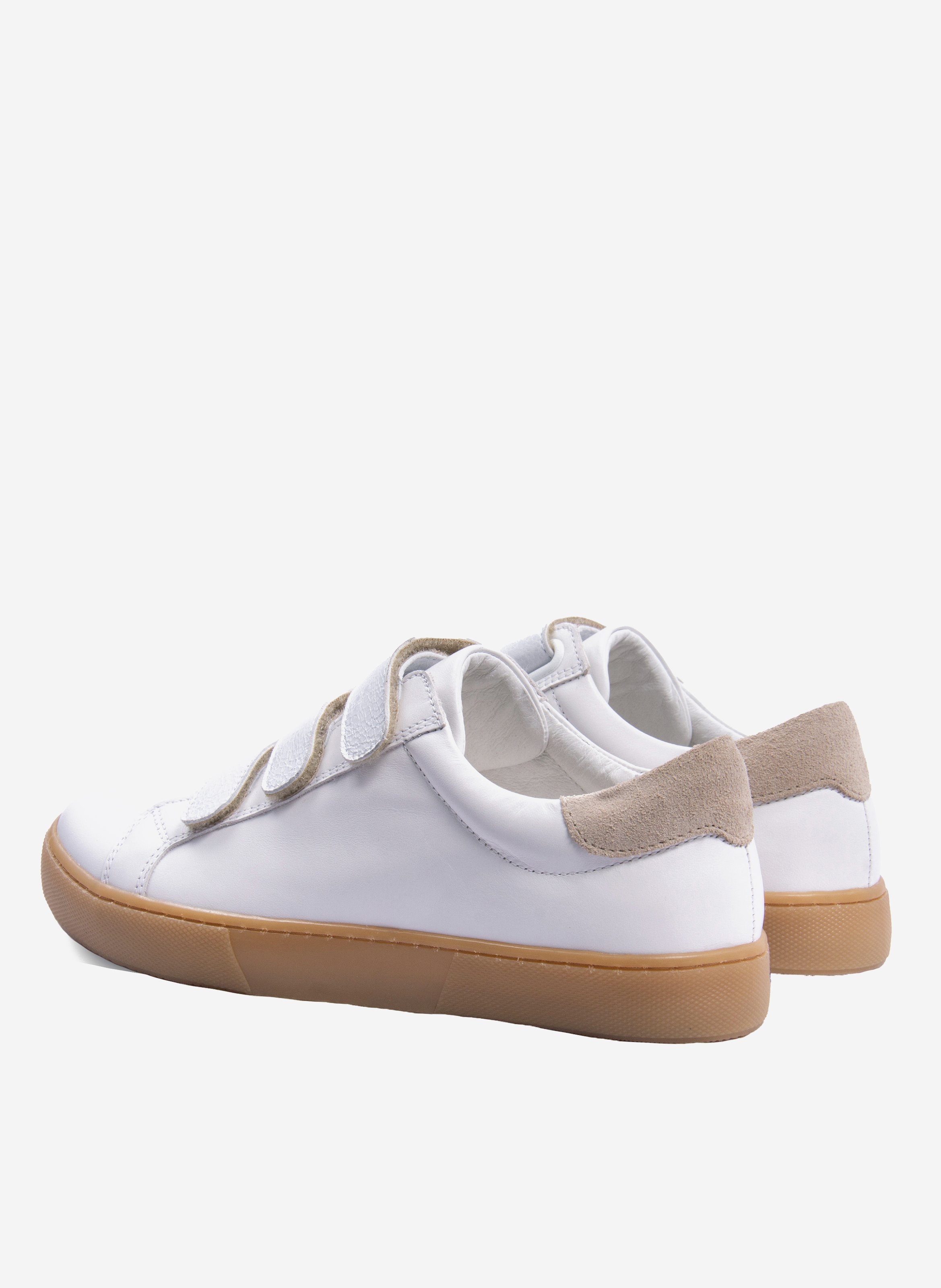 Smooth leather Velcro trainers JULES & JENN White