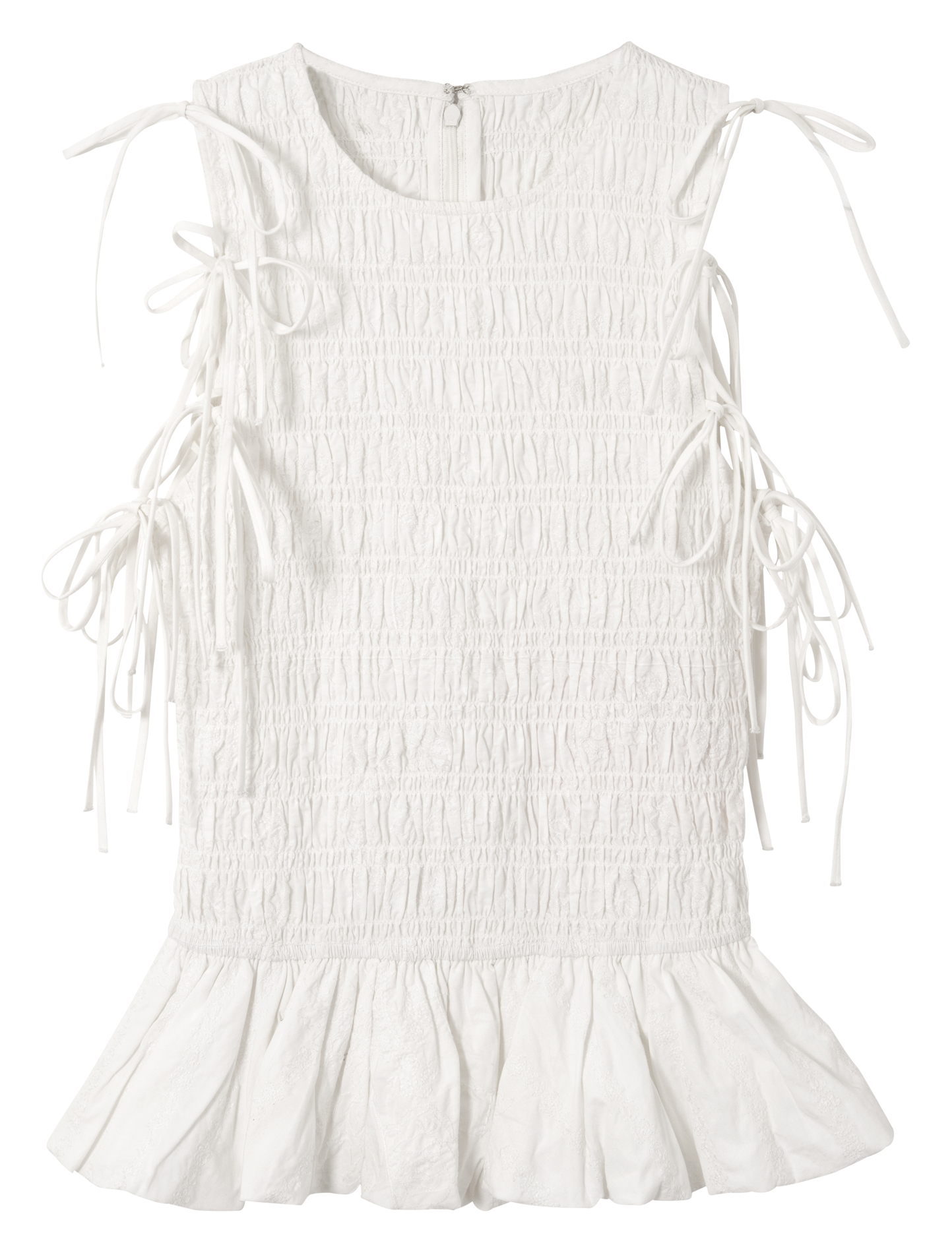 Sleeveless Textured Solid Top DAMSON MADDER White