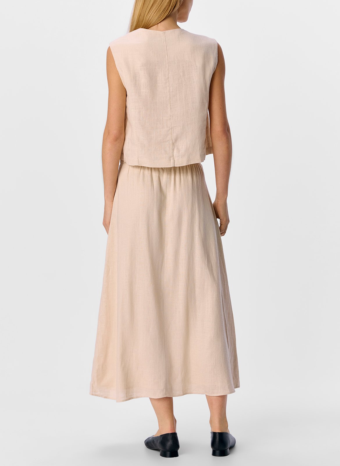 Gerade geschnittene Strickjacke Beige