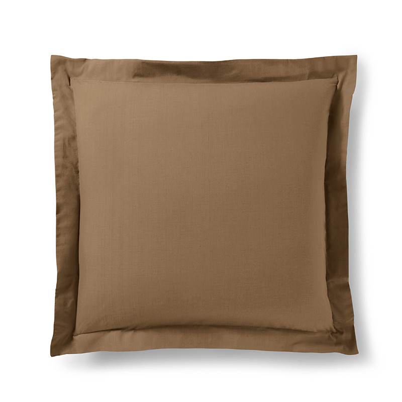 Cotton percale pillow case COTON PUR Brown