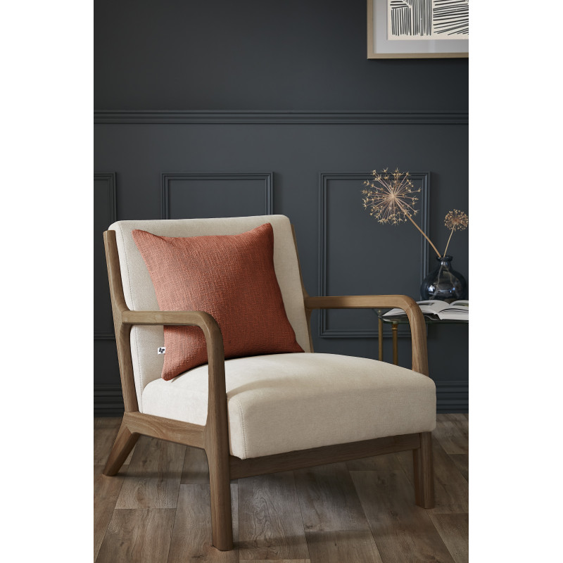 Coussin déco déhoussable 100% coton L'EFFET PAPILLON Rose