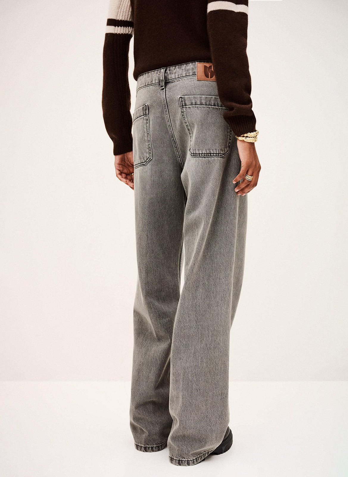 Wijde jeans met wassing BA&SH Grijs