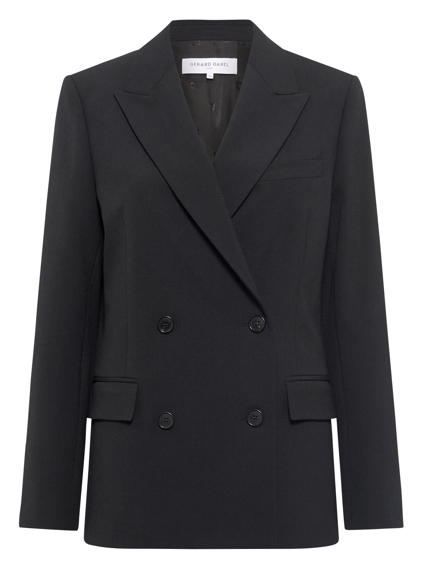 Cotton-blend cardigan with tailored collar GERARD DAREL Black