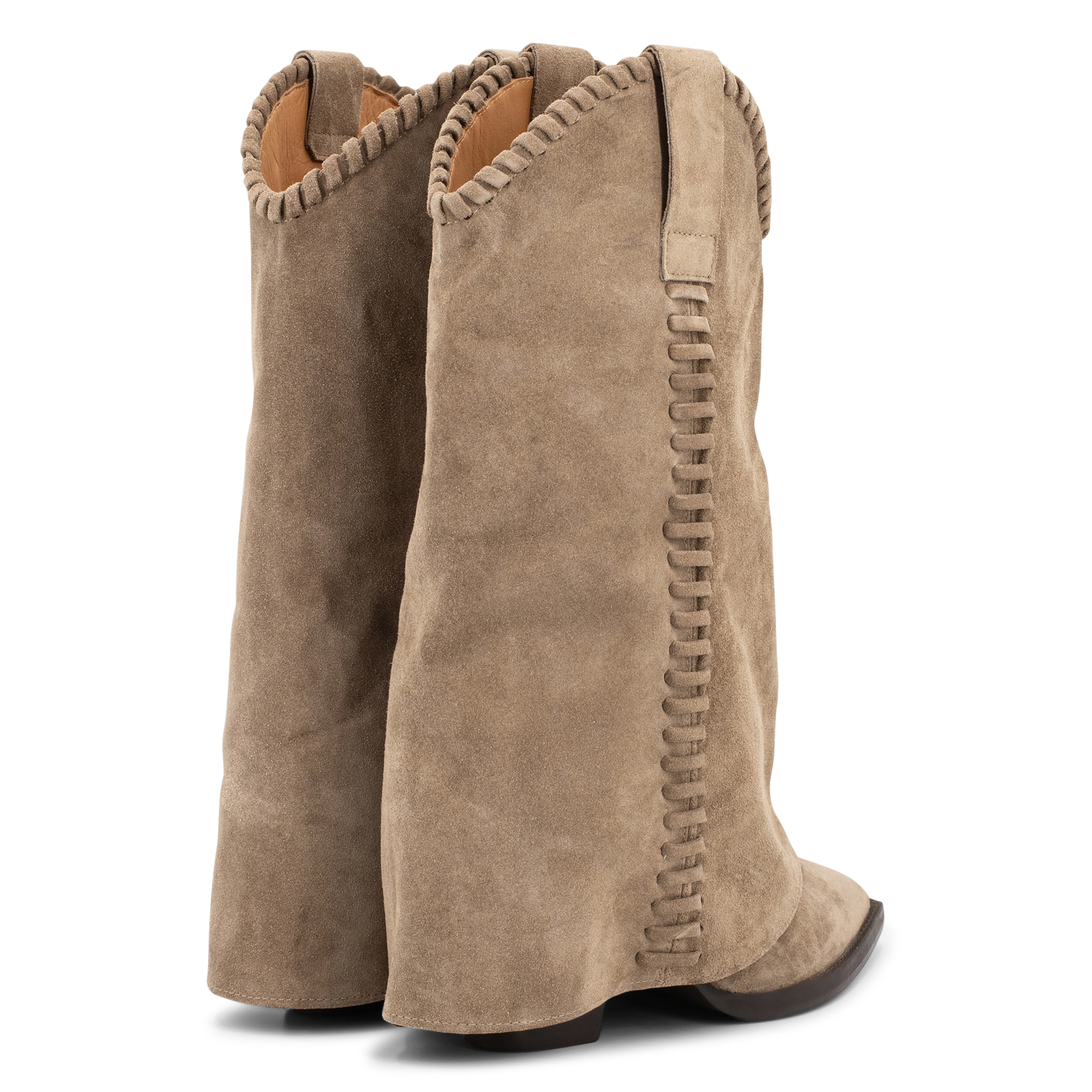 Bottes à talons en suède TORAL Marron