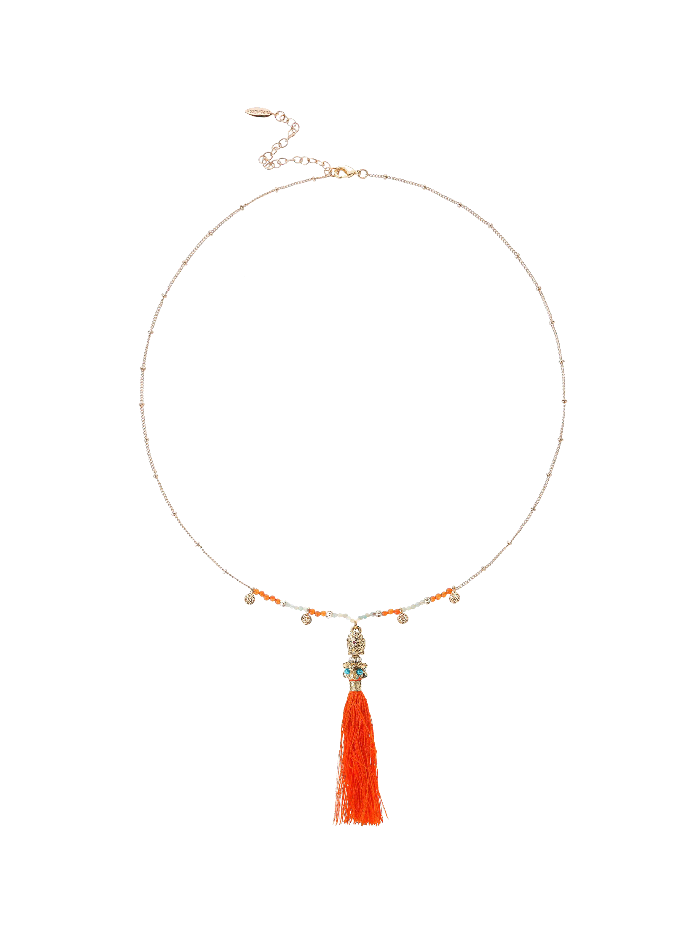 Chain necklace with beads and tassel HIPANEMA Pink