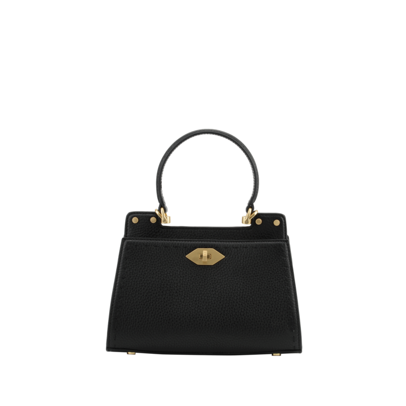 Handbag - cowhide leather POURCHET Black