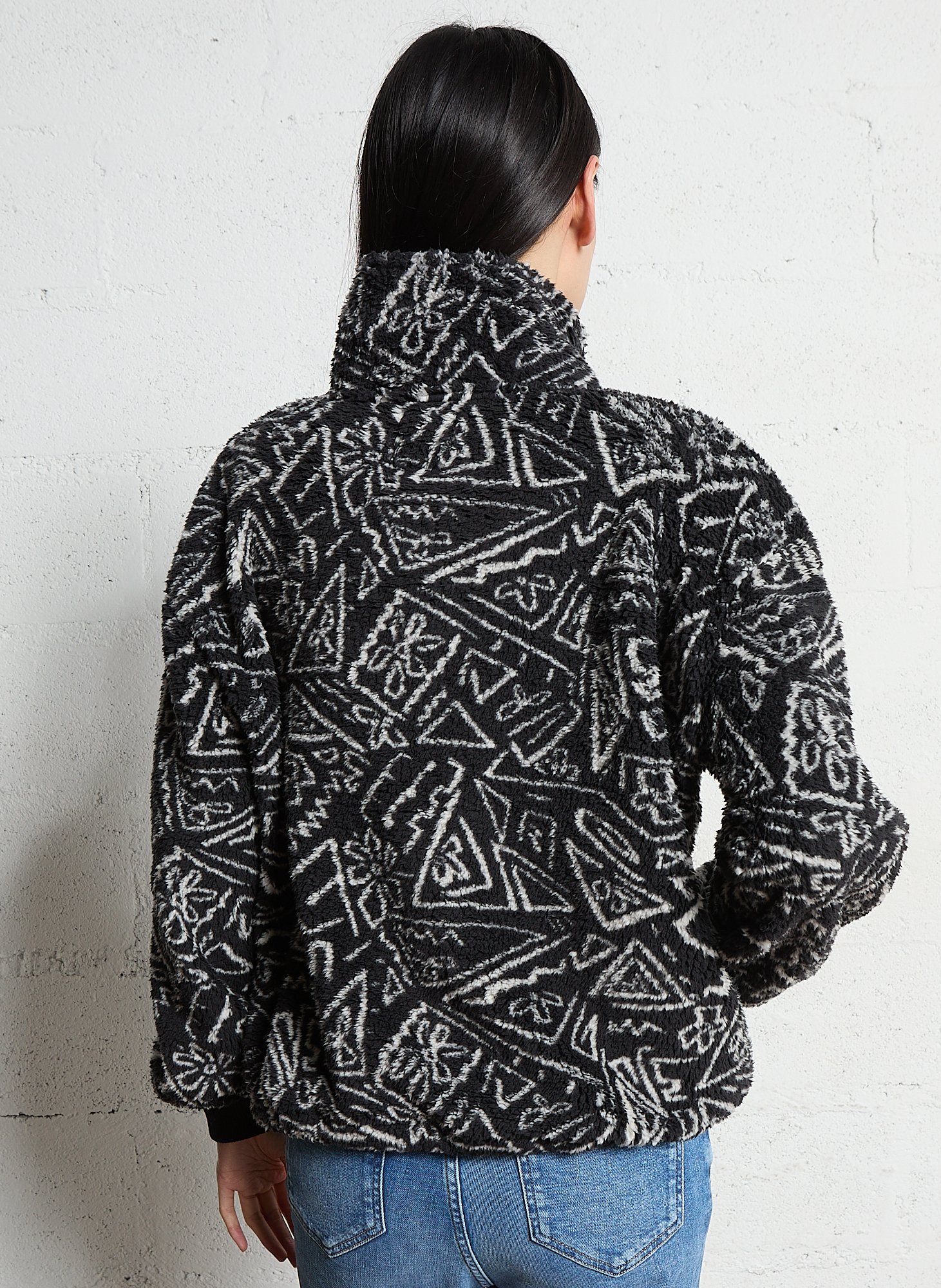 Sweat oversize col montant à imprimé BILLABONG Noir