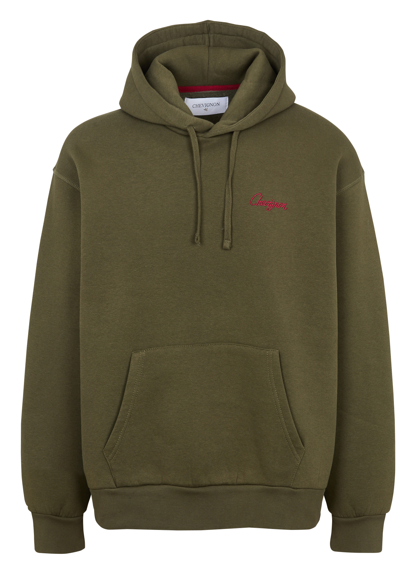 Sweat ample brodé en coton mélangé CHEVIGNON Kaki