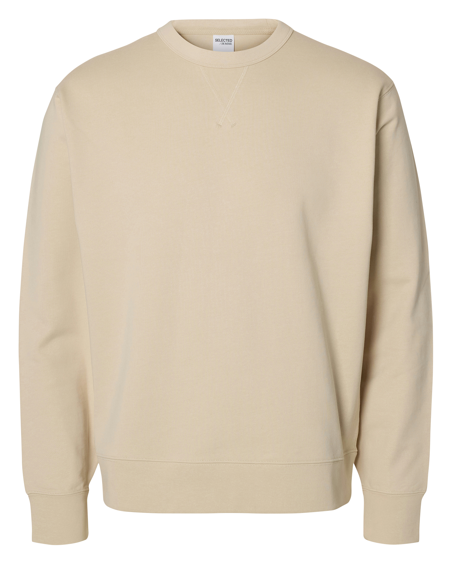 Sweat col rond SELECTED Beige