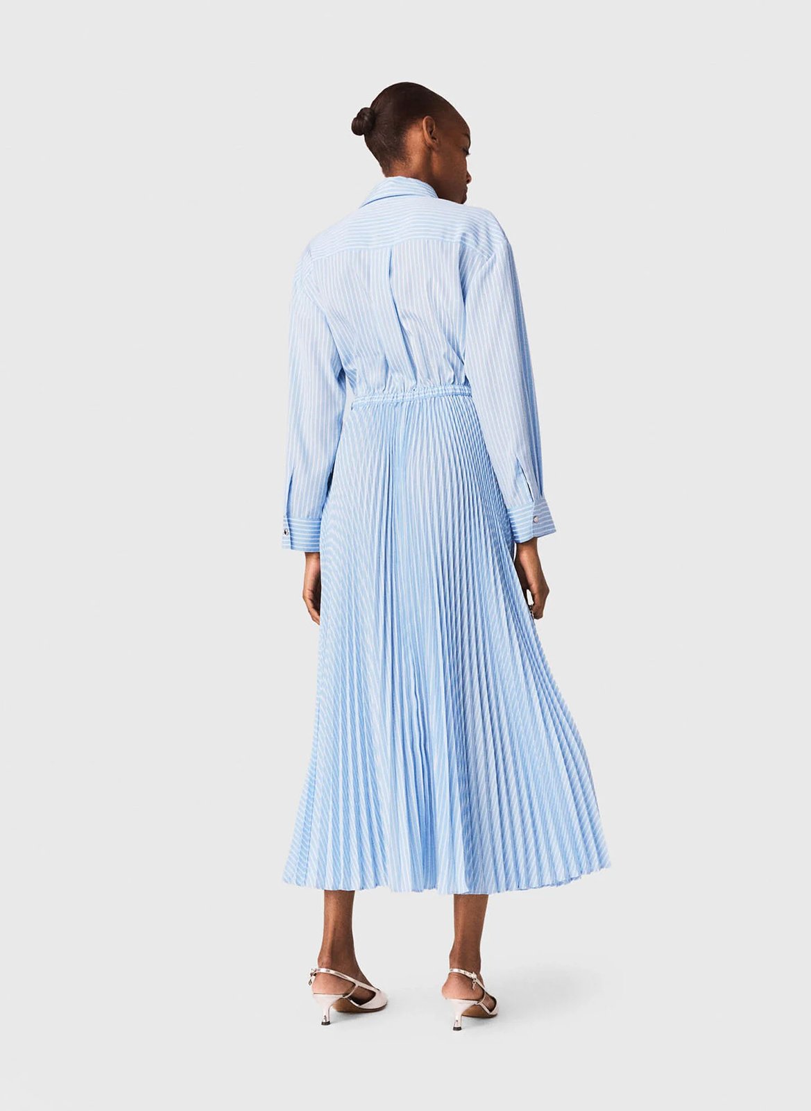 Robe longue plissée  MAJE Bleu
