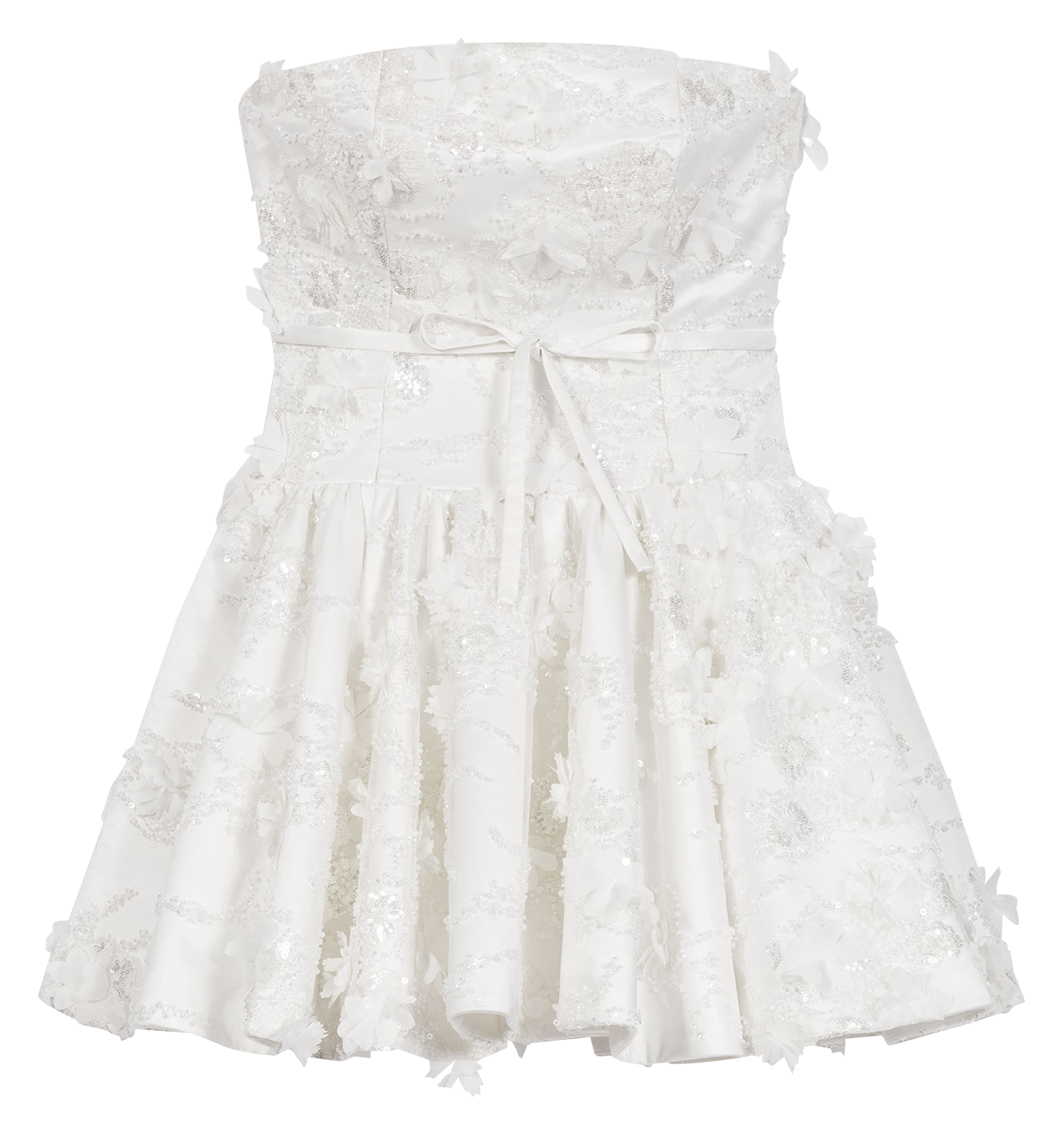 Robe courte bustier en dentelle MAJE Blanc