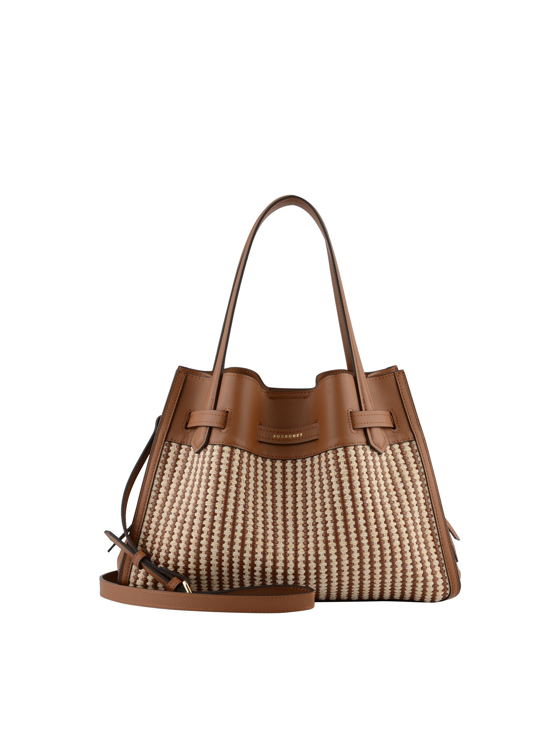 Calfskin leather handbag POURCHET Golden