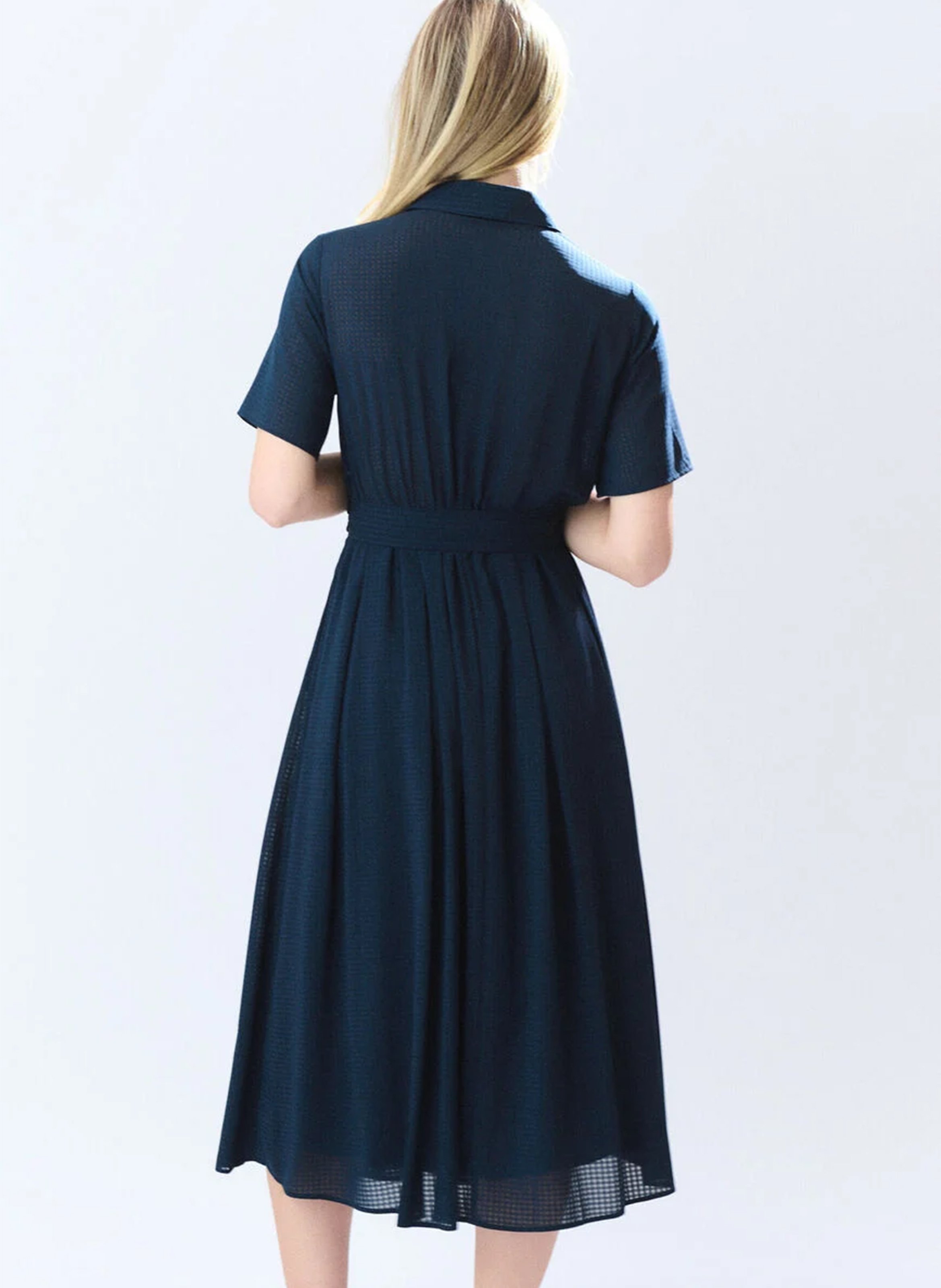 Robe longue col classique CAROLL Bleu