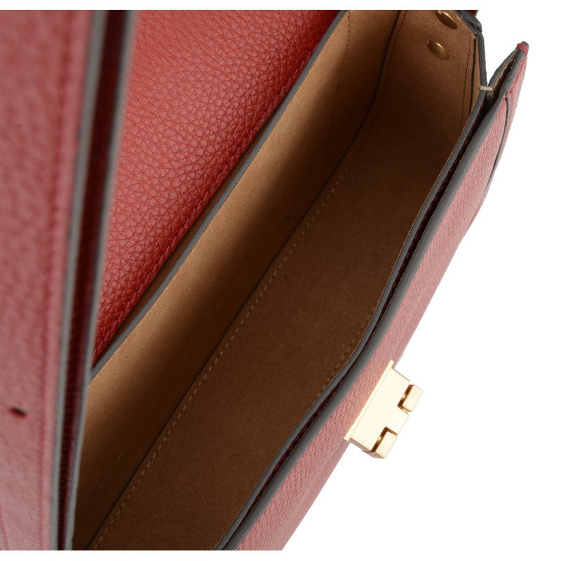 Crossbody bag in cowhide leather Red