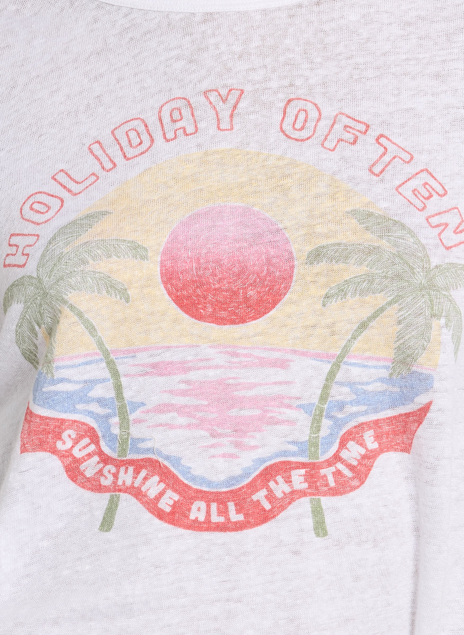 Tee-shirt col rond en lin HARTFORD Blanc