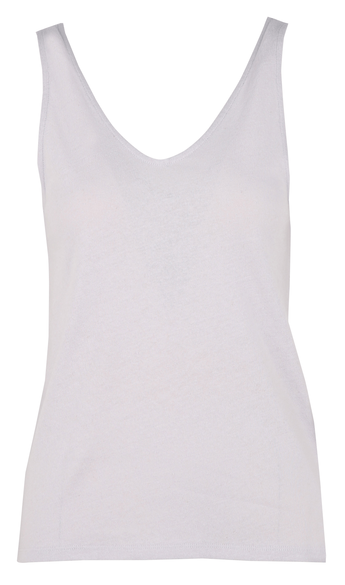 Round neck tank top in blended cotton and linen MAJESTIC FILATURES Purple