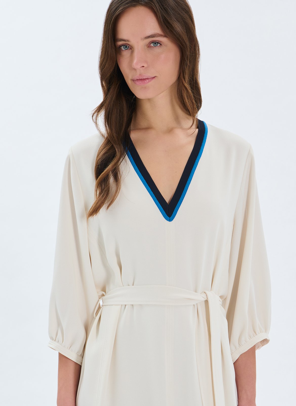 Robe courte col V ZAPA Blanc