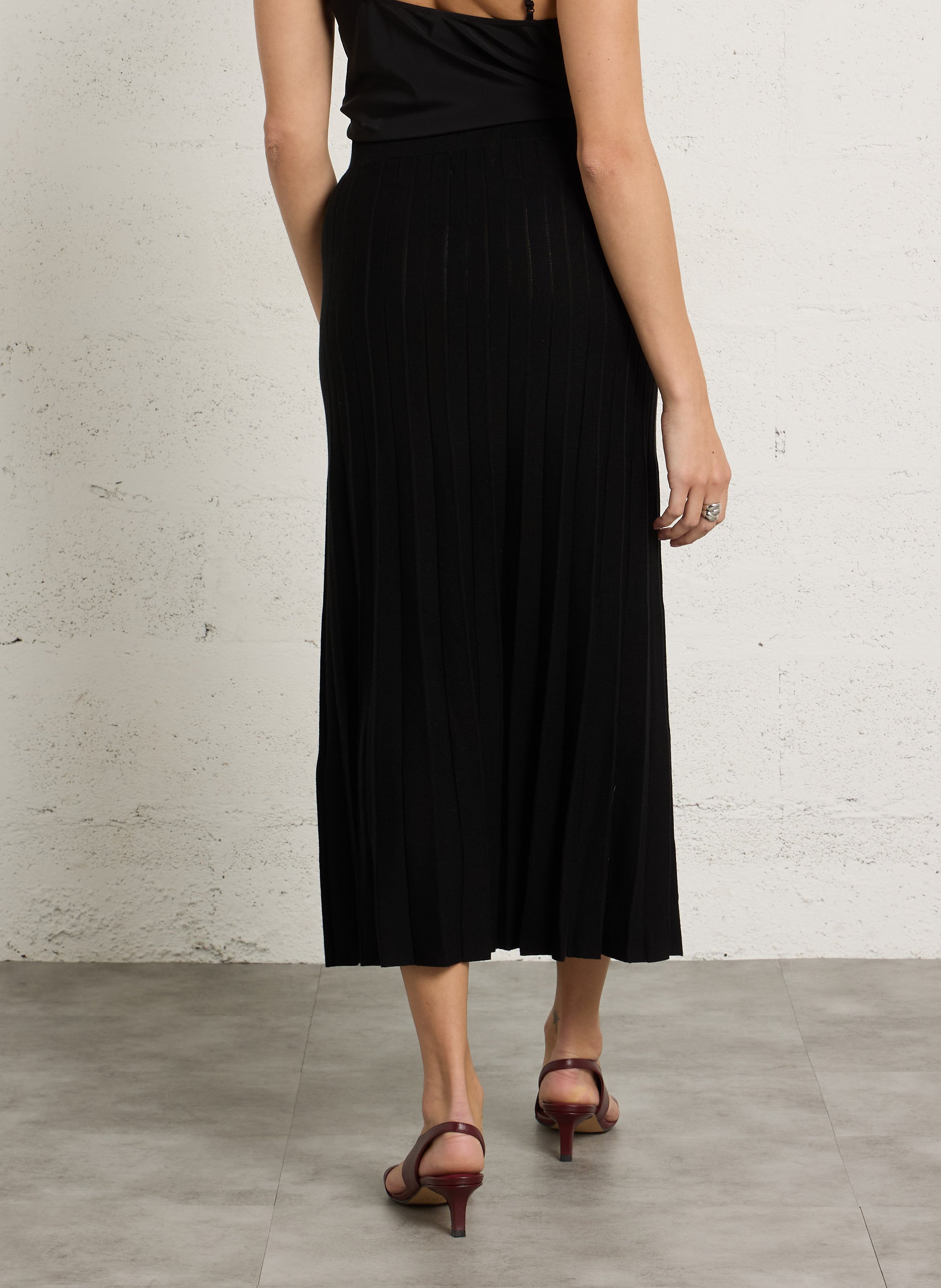 Langer plissierter Rock MAISON 123 Schwarz