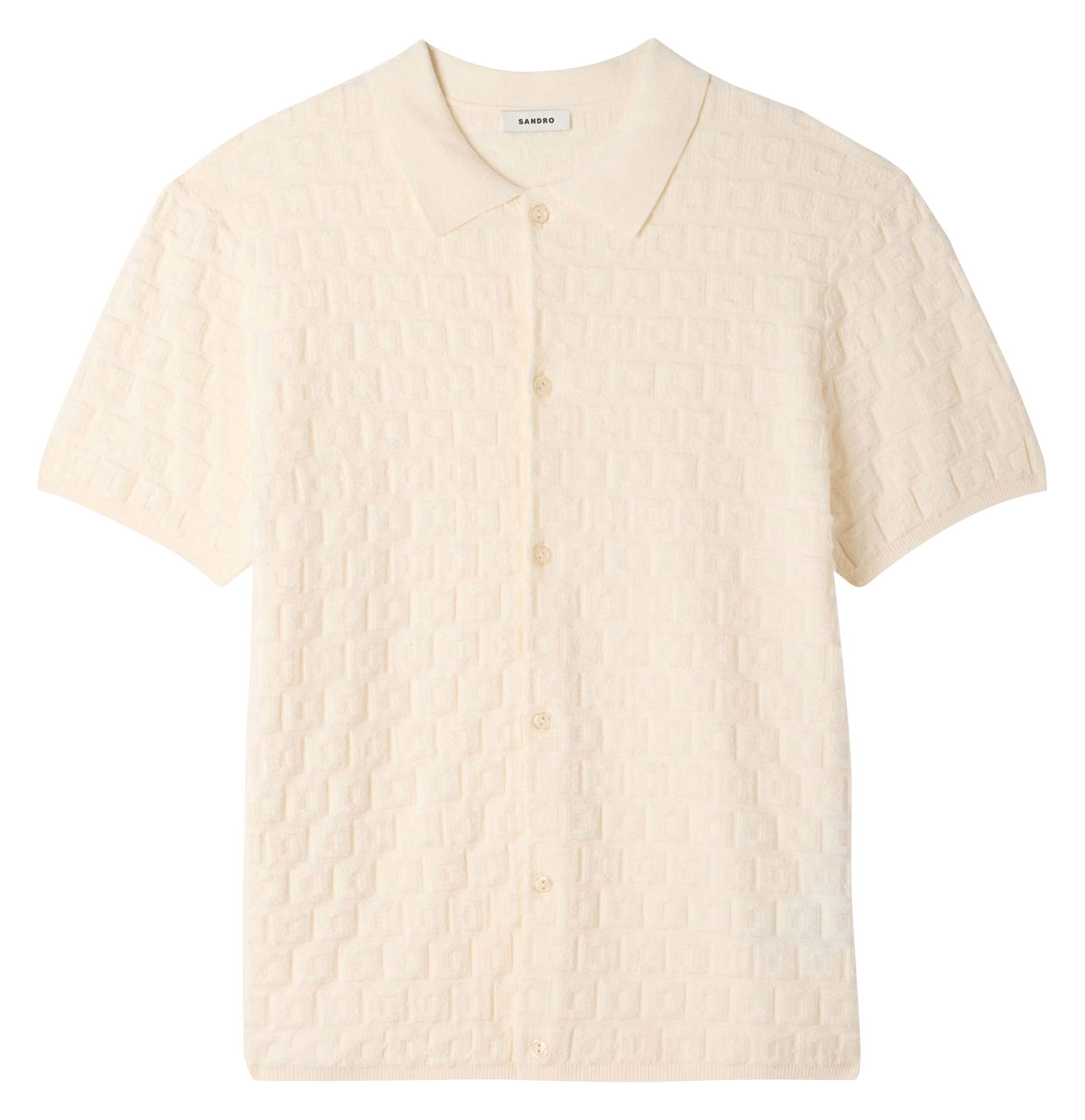 Recht vest met klassieke kraag SANDRO Beige